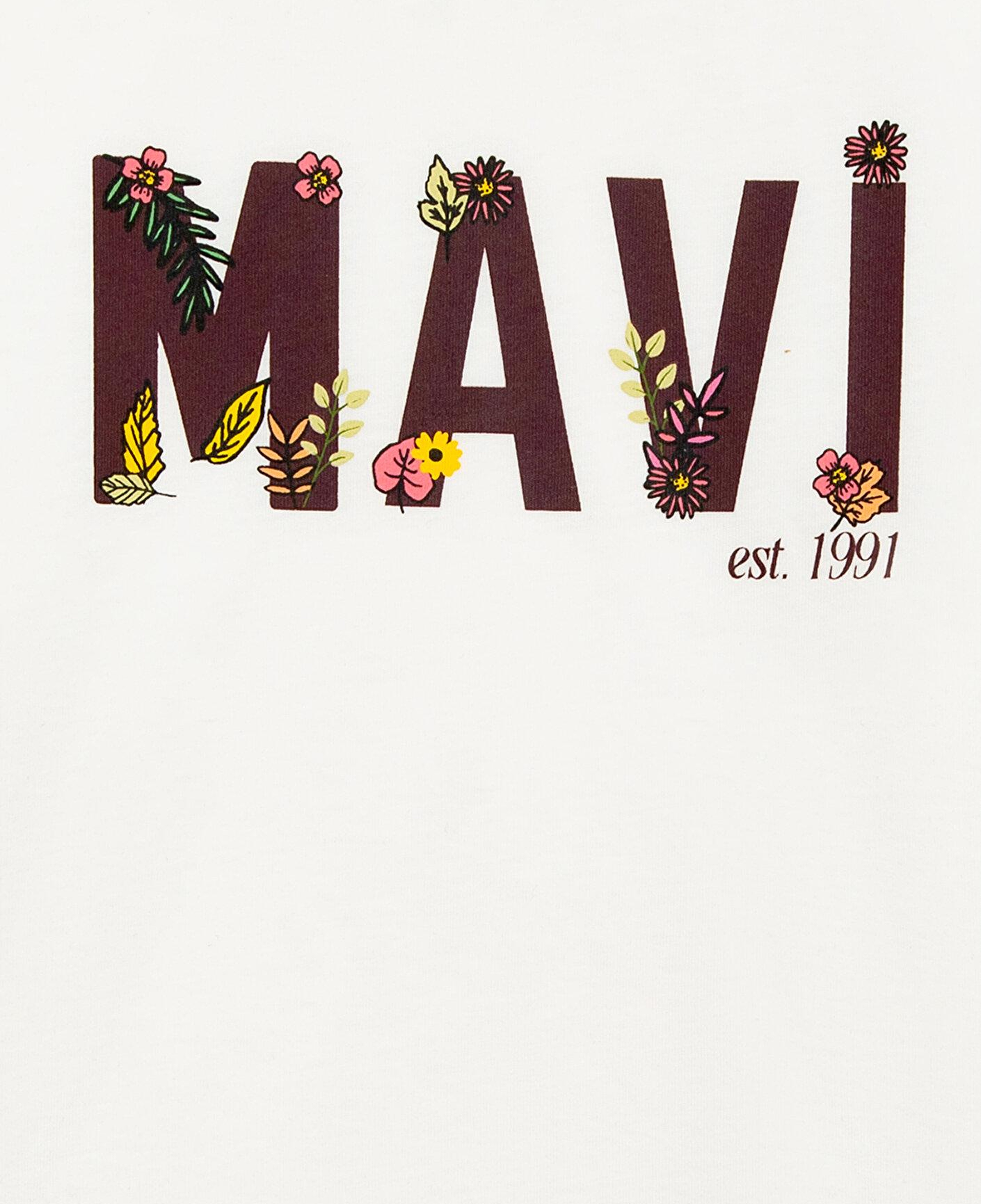 Mavi Mavi Logo Baskılı Ekru Tişört Loose Fit / Bol Rahat Kesim 7610484-80194