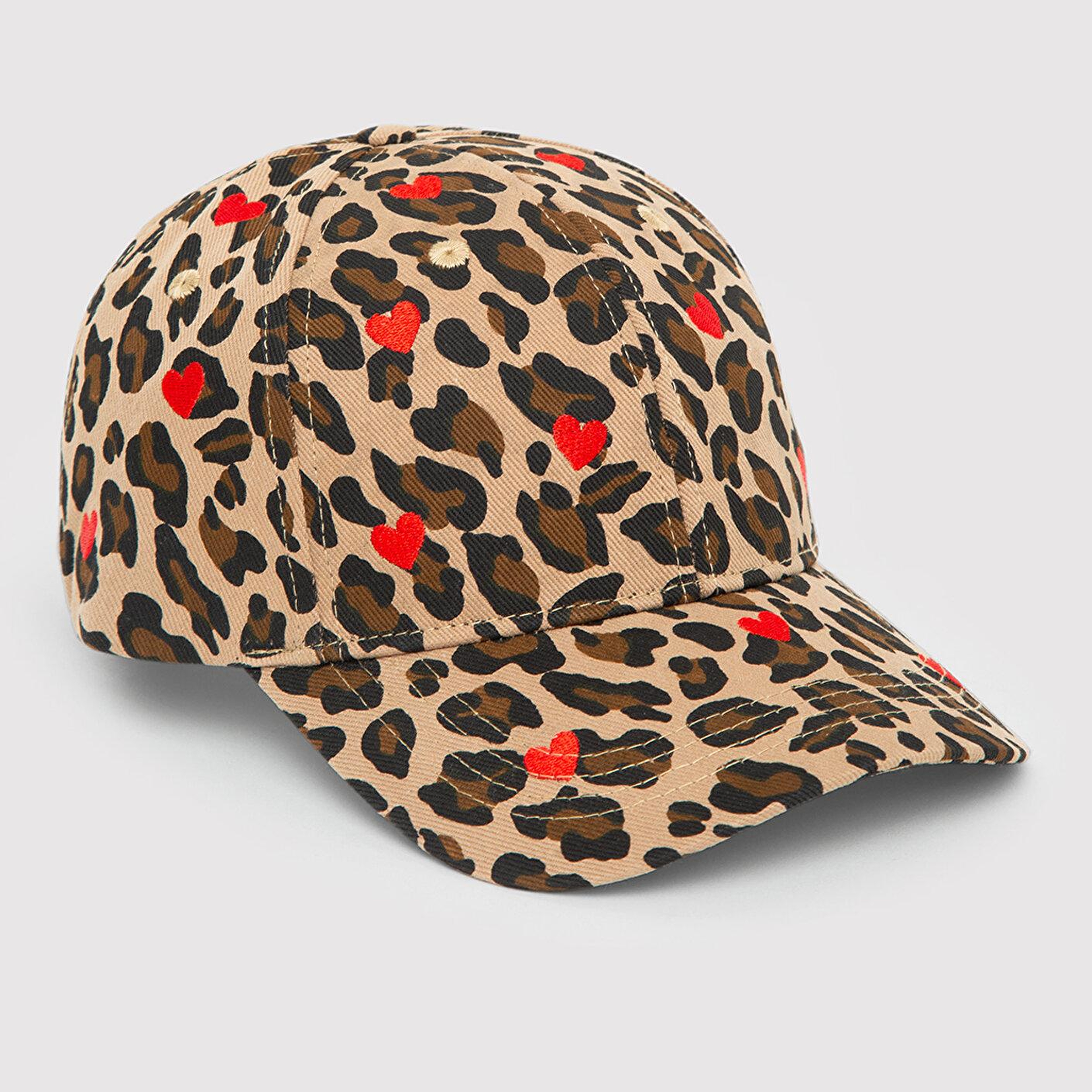 Mavi Kalp Baskılı Leopar Desenli Şapka 1914217-91393