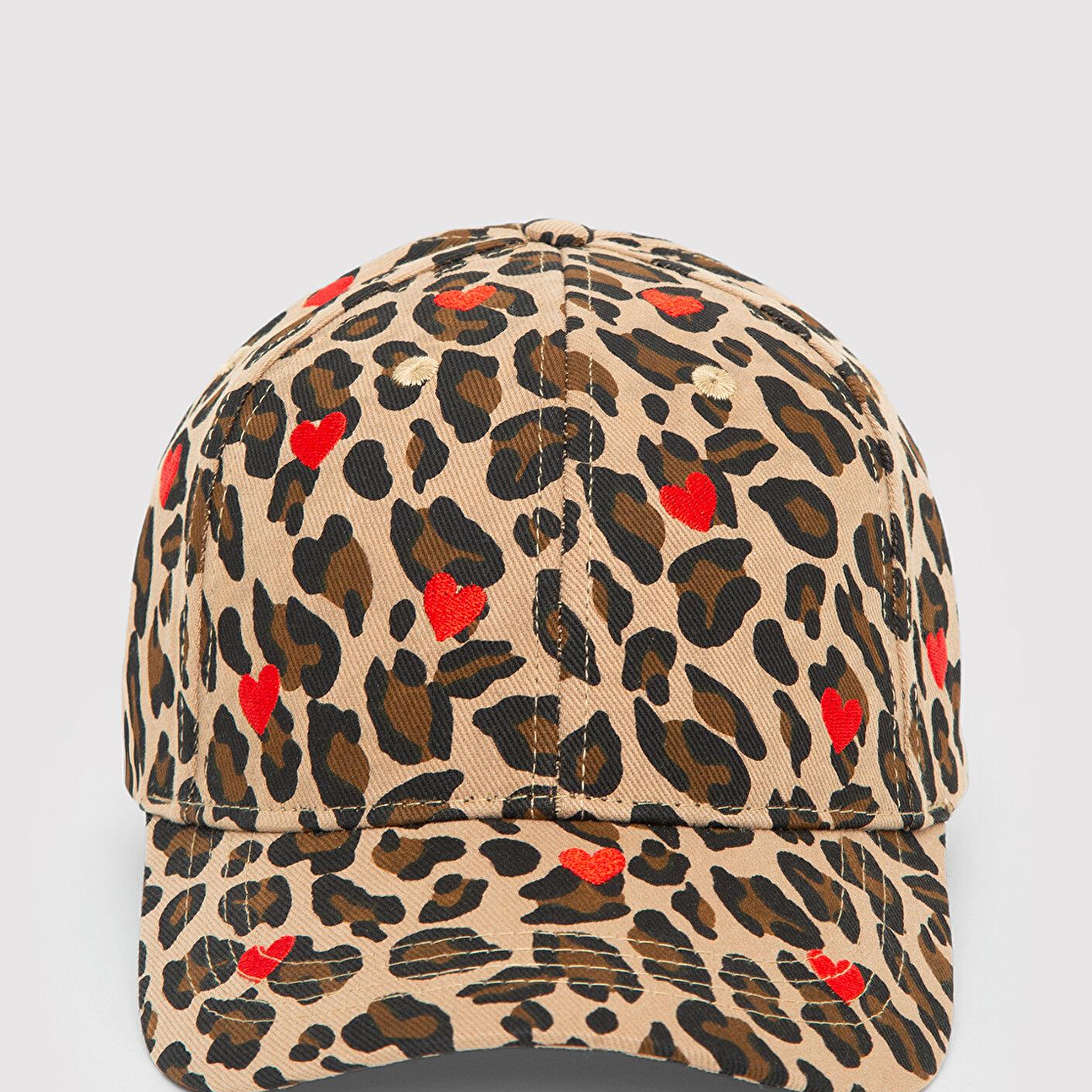 Mavi Kalp Baskılı Leopar Desenli Şapka 1914217-91393