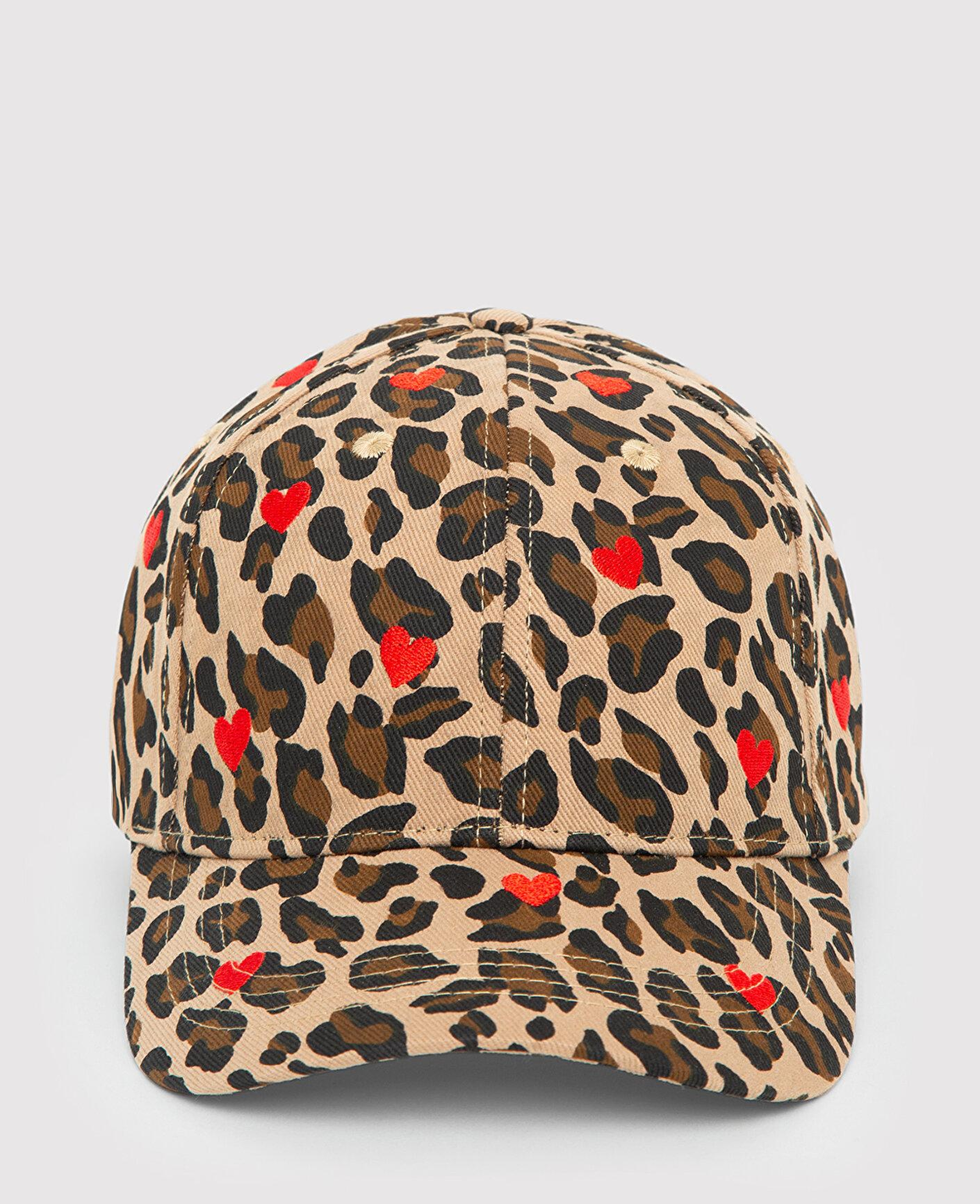Mavi Kalp Baskılı Leopar Desenli Şapka 1914217-91393