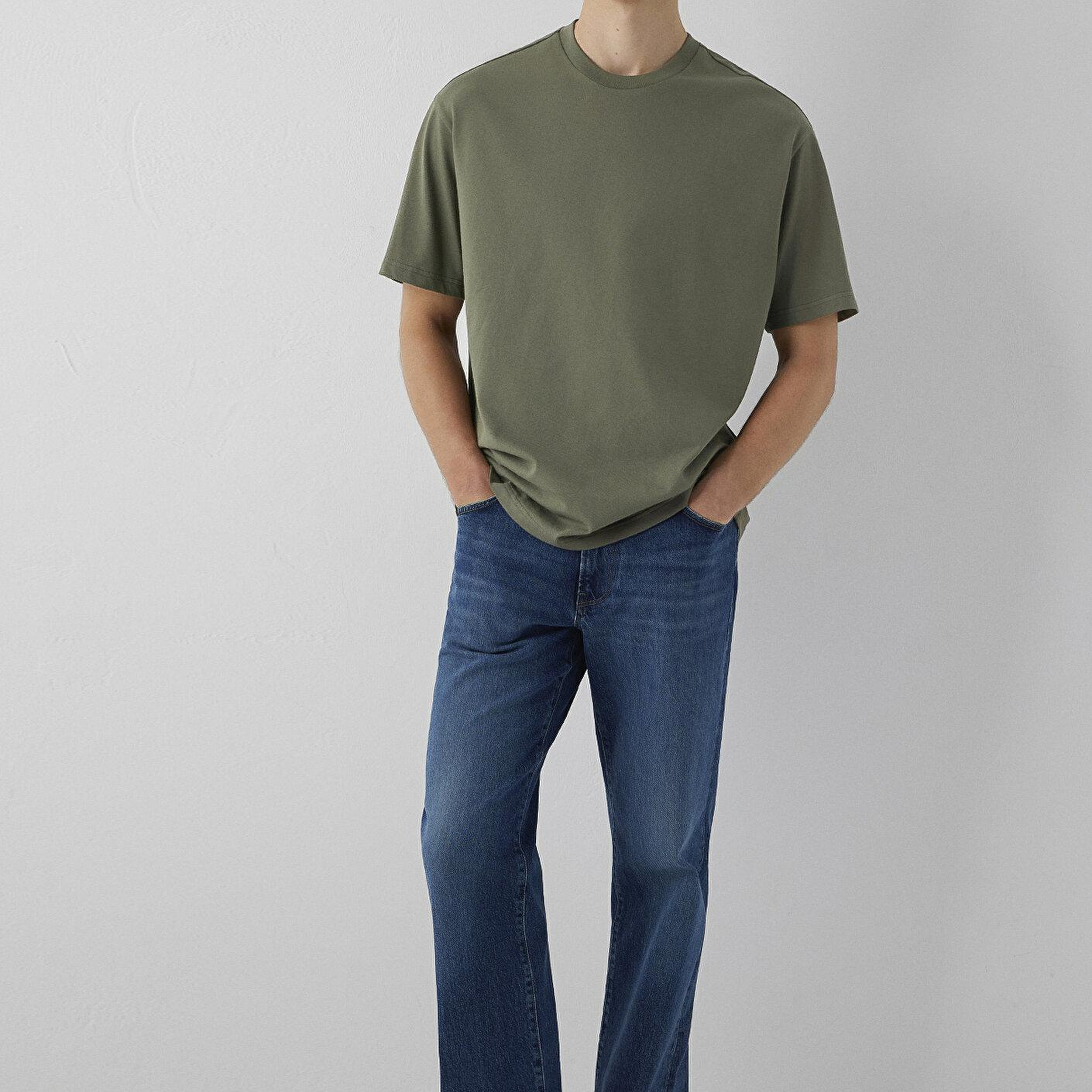 Mavi 2li Erkek Basic Tişört Loose Fit / Bol Rahat Kesim 0613555-90892