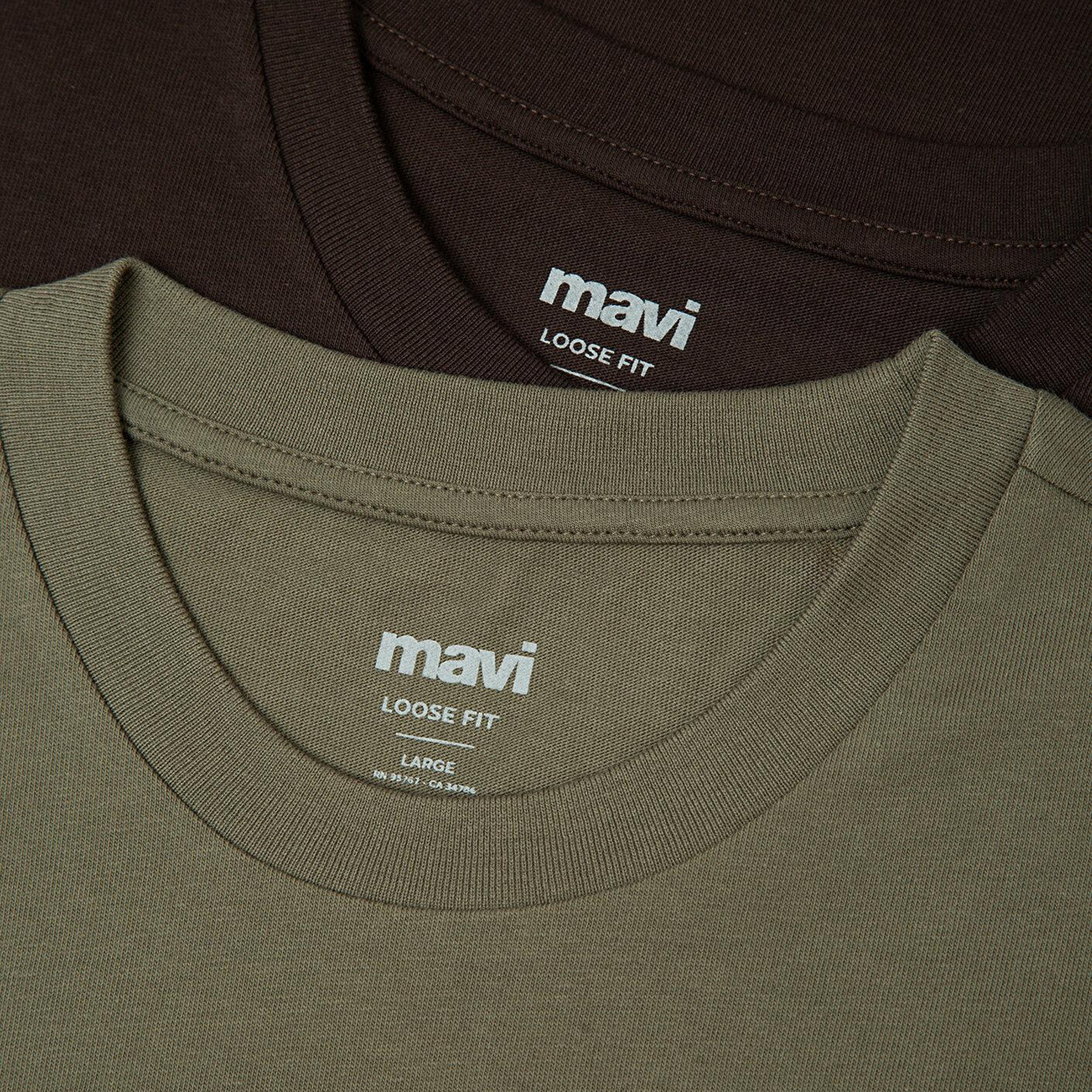 Mavi 2li Erkek Basic Tişört Loose Fit / Bol Rahat Kesim 0613555-90892