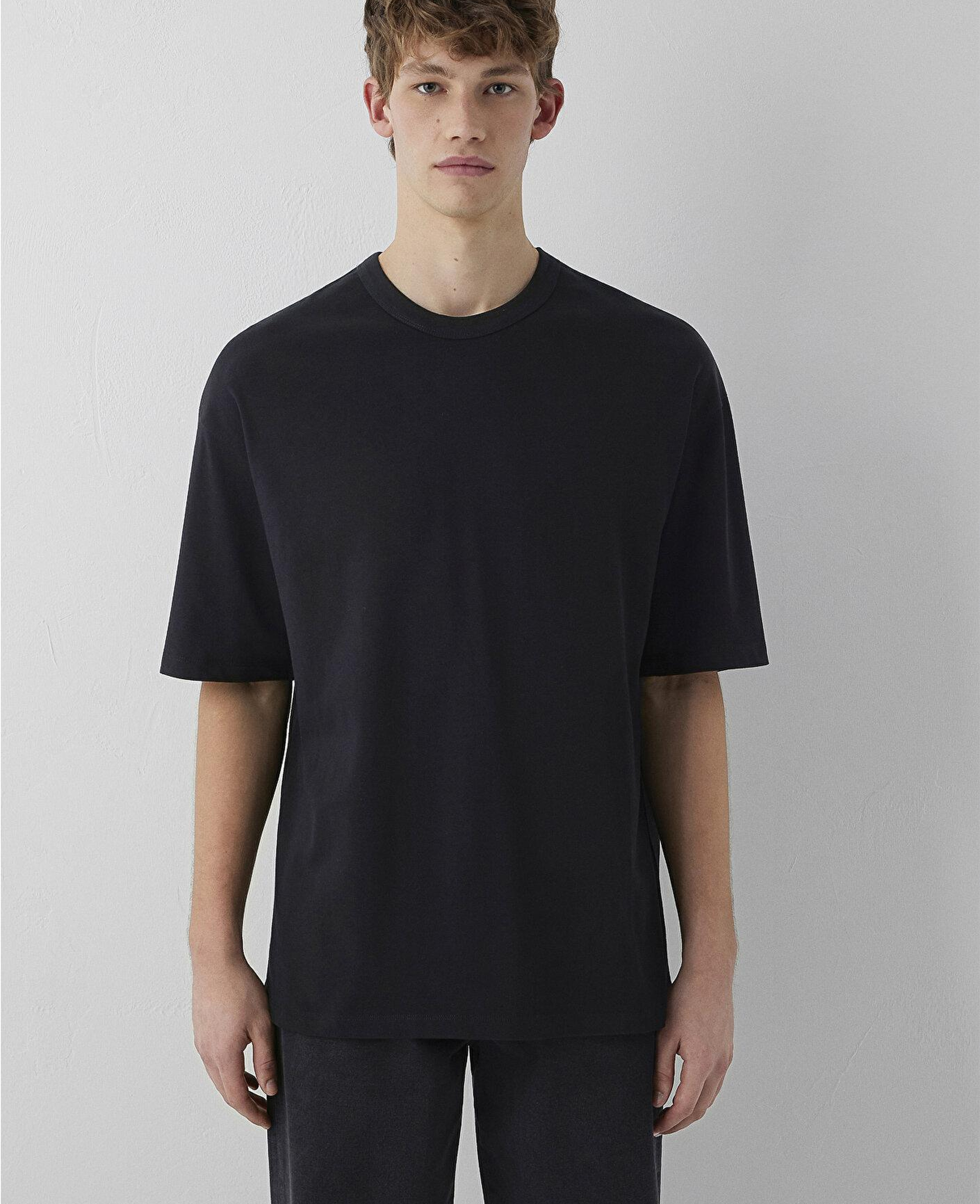 Mavi Siyah Basic Tişört Oversize / Geniş Kesim 0613492-900