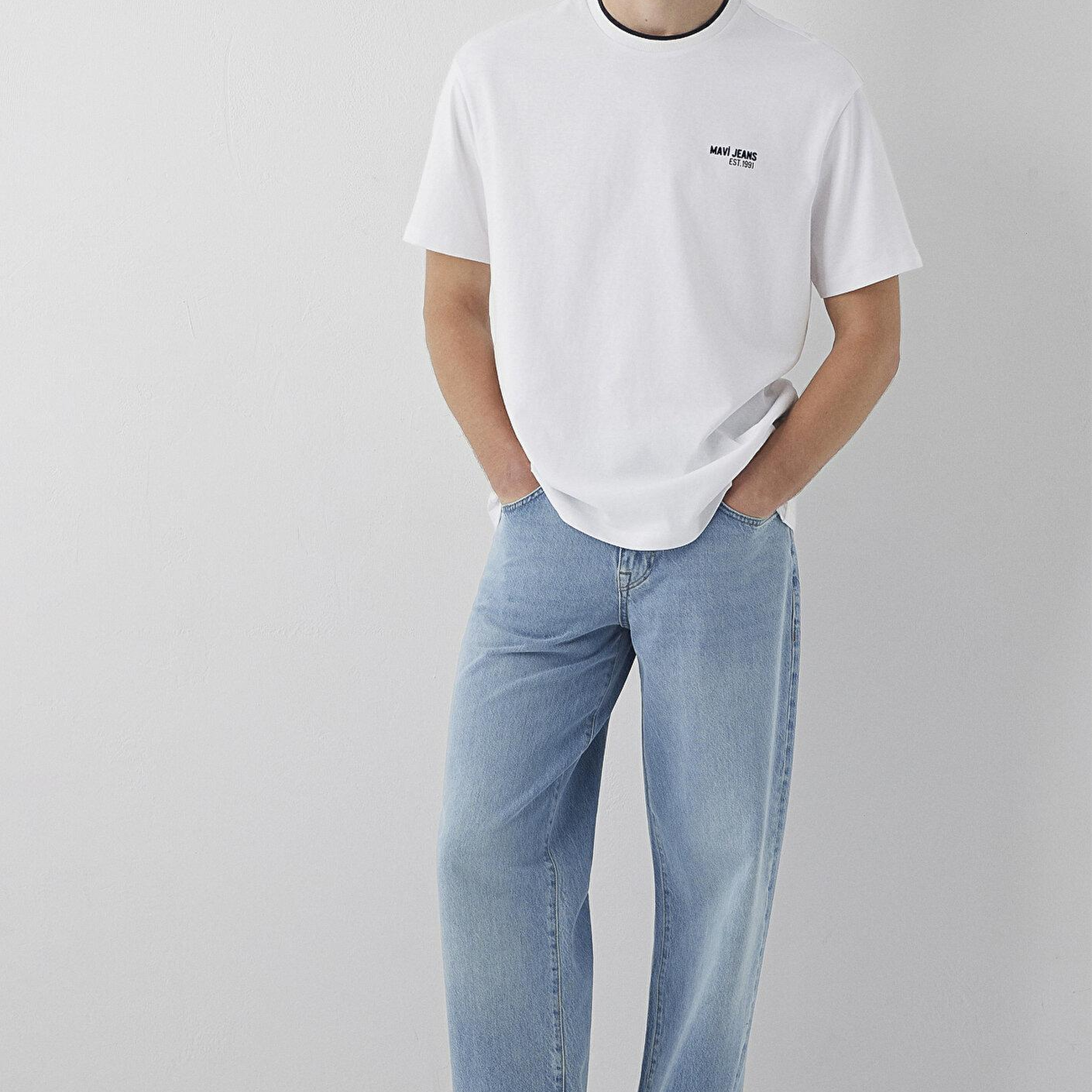 Mavi Mavi Jeans Beyaz Tişört Loose Fit / Bol Rahat Kesim 0613498-620