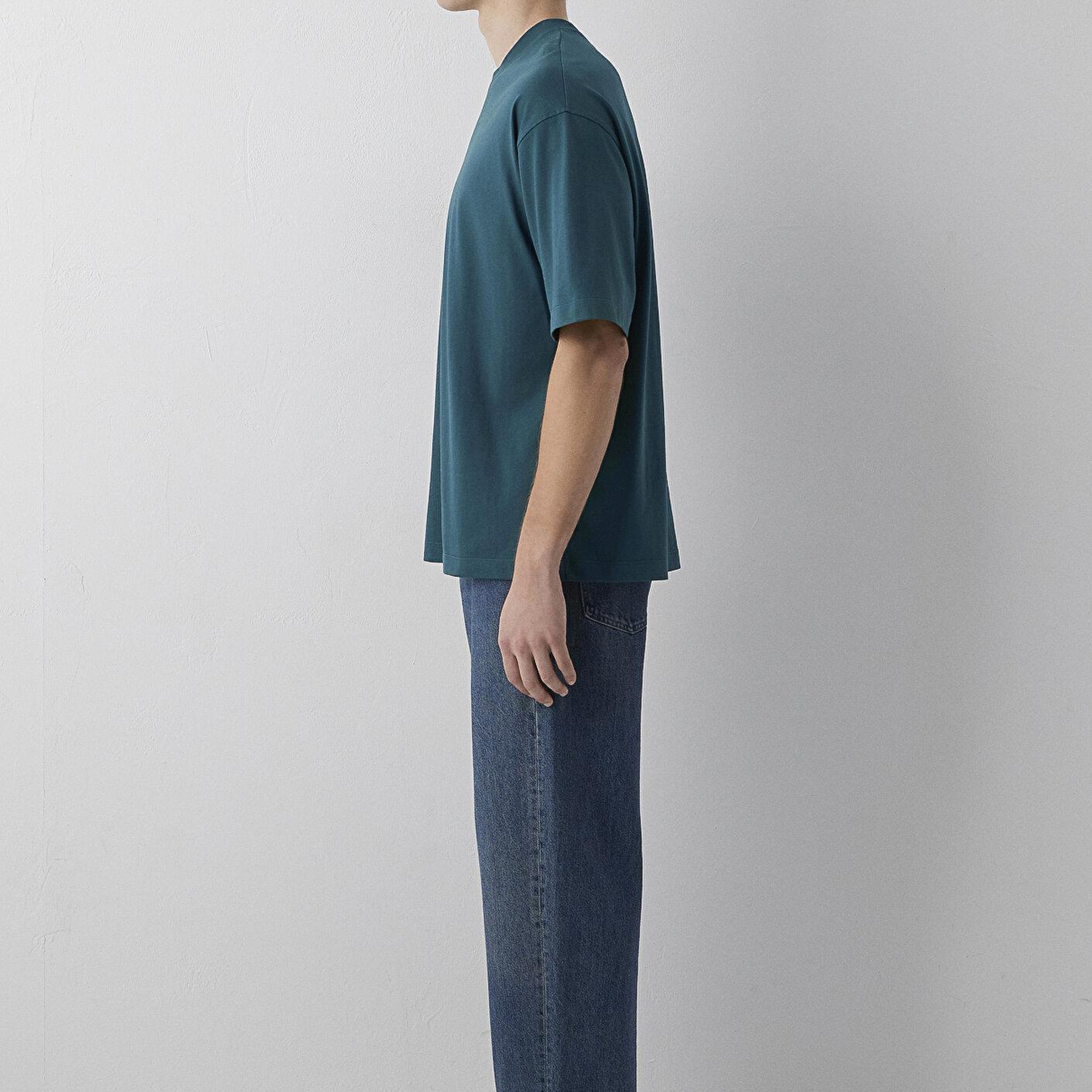 Mavi Lacivert Basic Tişört Oversize / Geniş Kesim 0613113-90366