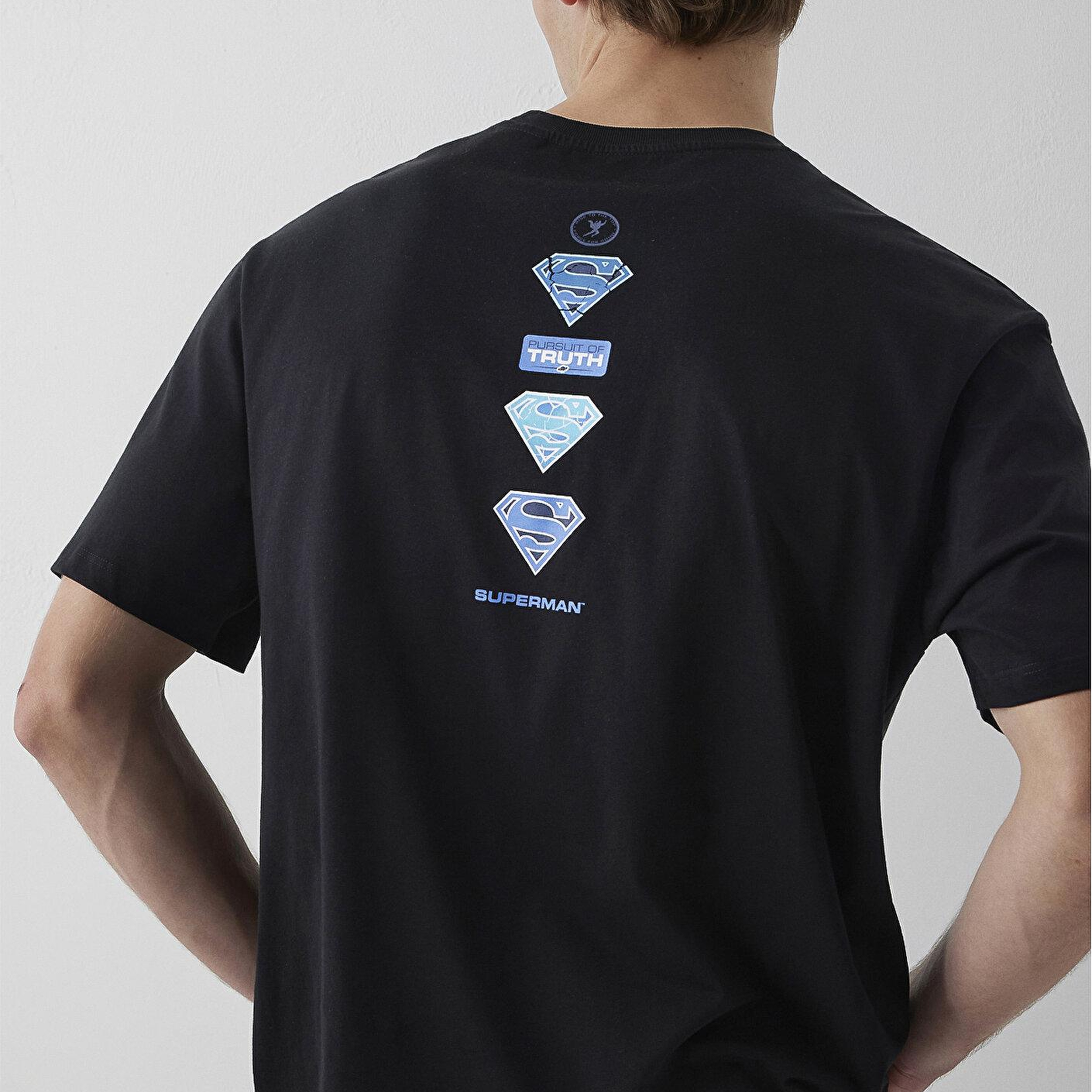 Mavi Superman Baskılı Tişört Loose Fit / Bol Rahat Kesim 0613572-900
