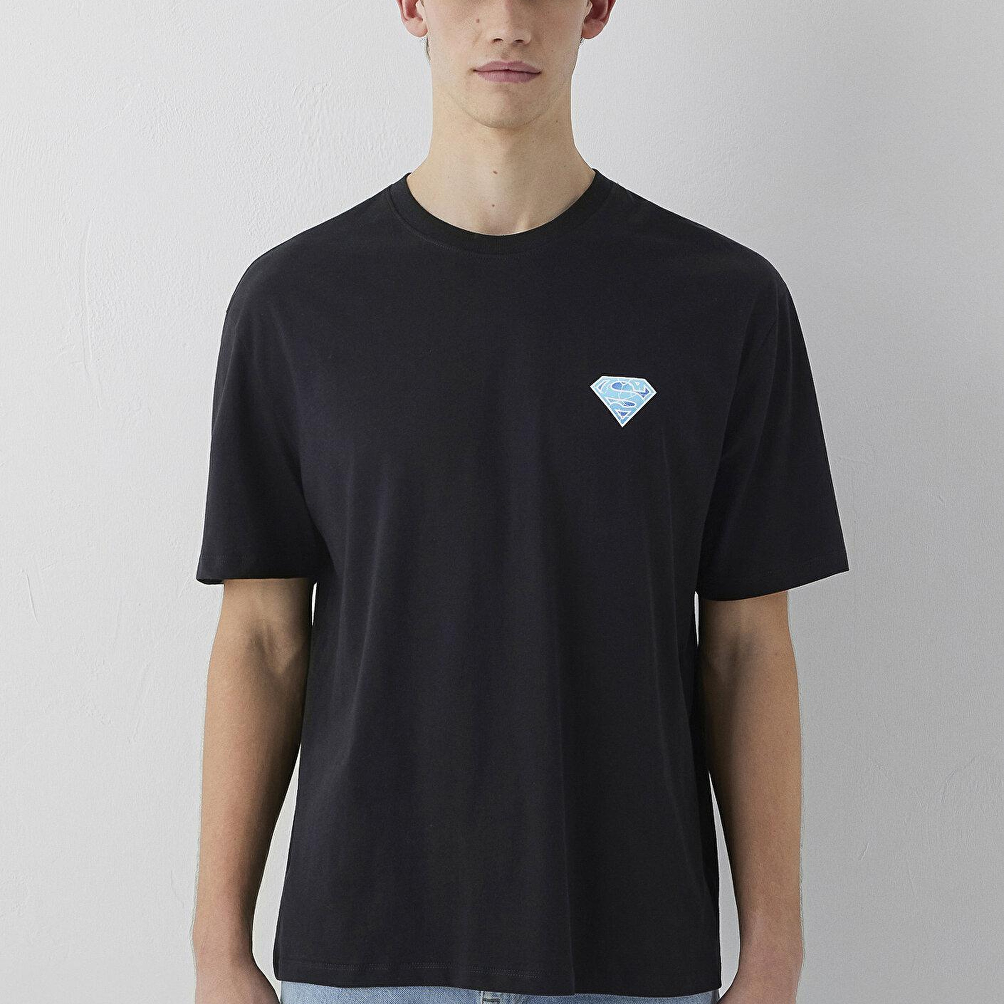 Mavi Superman Baskılı Tişört Loose Fit / Bol Rahat Kesim 0613572-900