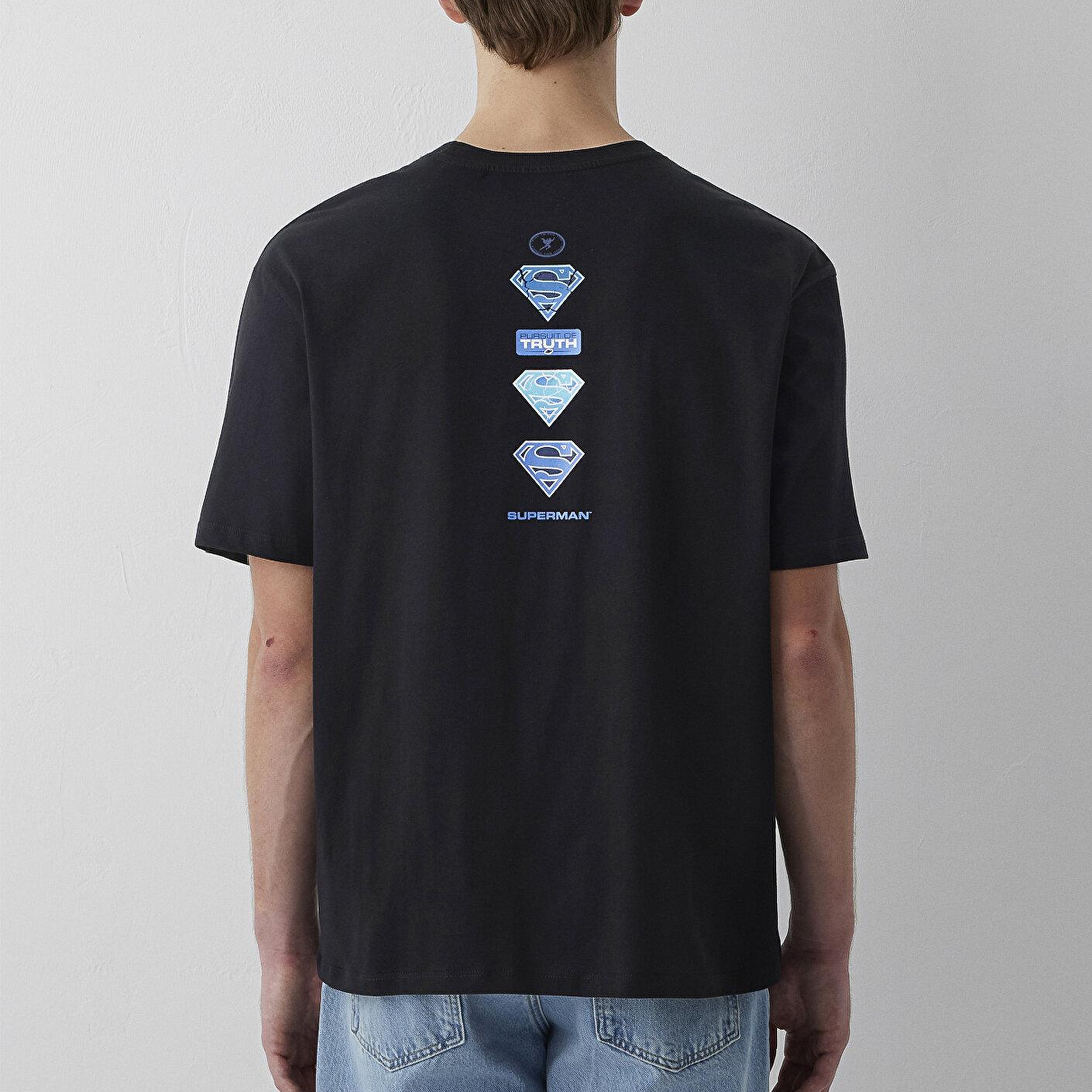 Mavi Superman Baskılı Tişört Loose Fit / Bol Rahat Kesim 0613572-900