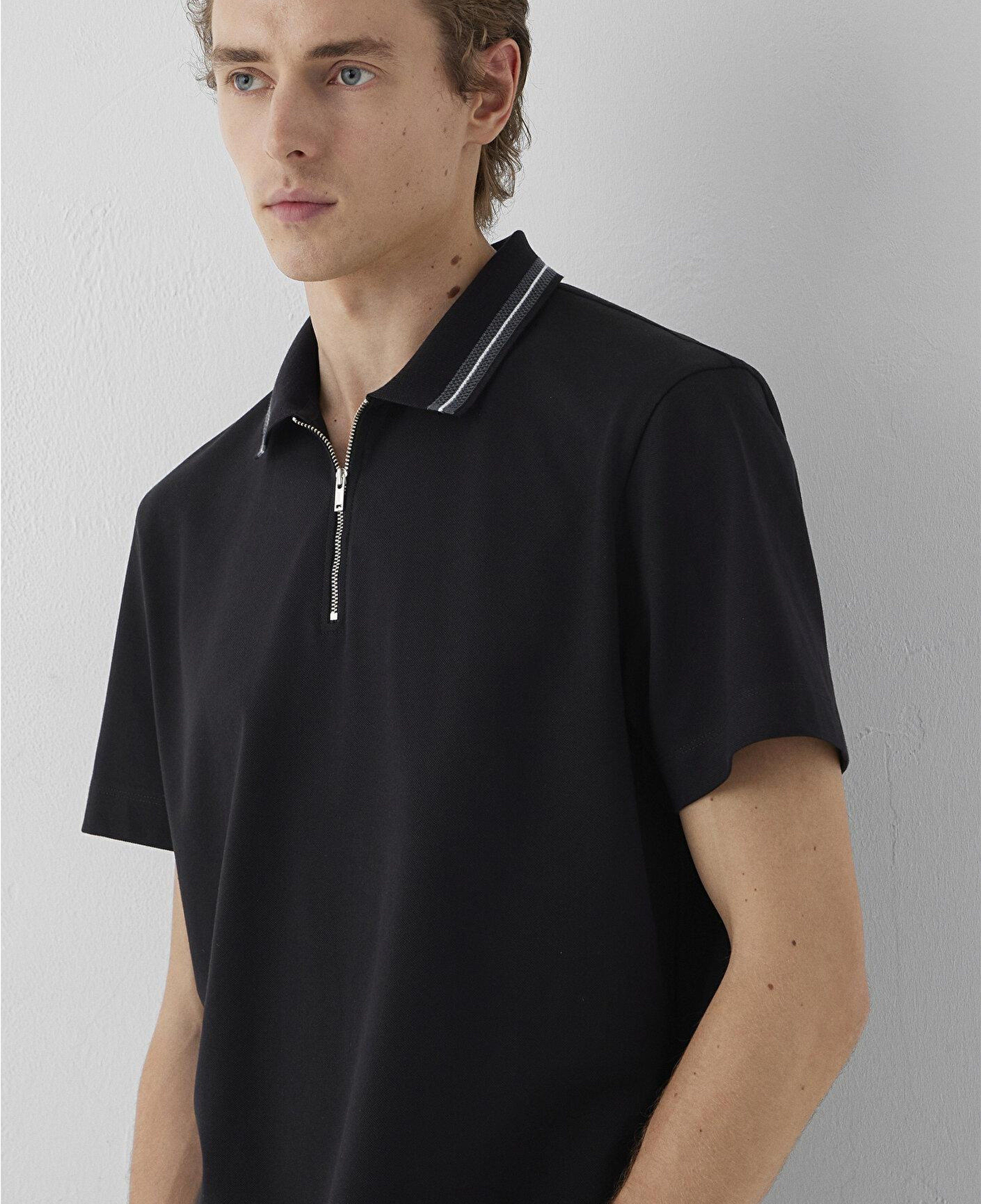 Mavi Yarı fermuarlı Siyah Polo Tişört Regular Fit / Normal Kesim 0613535-900