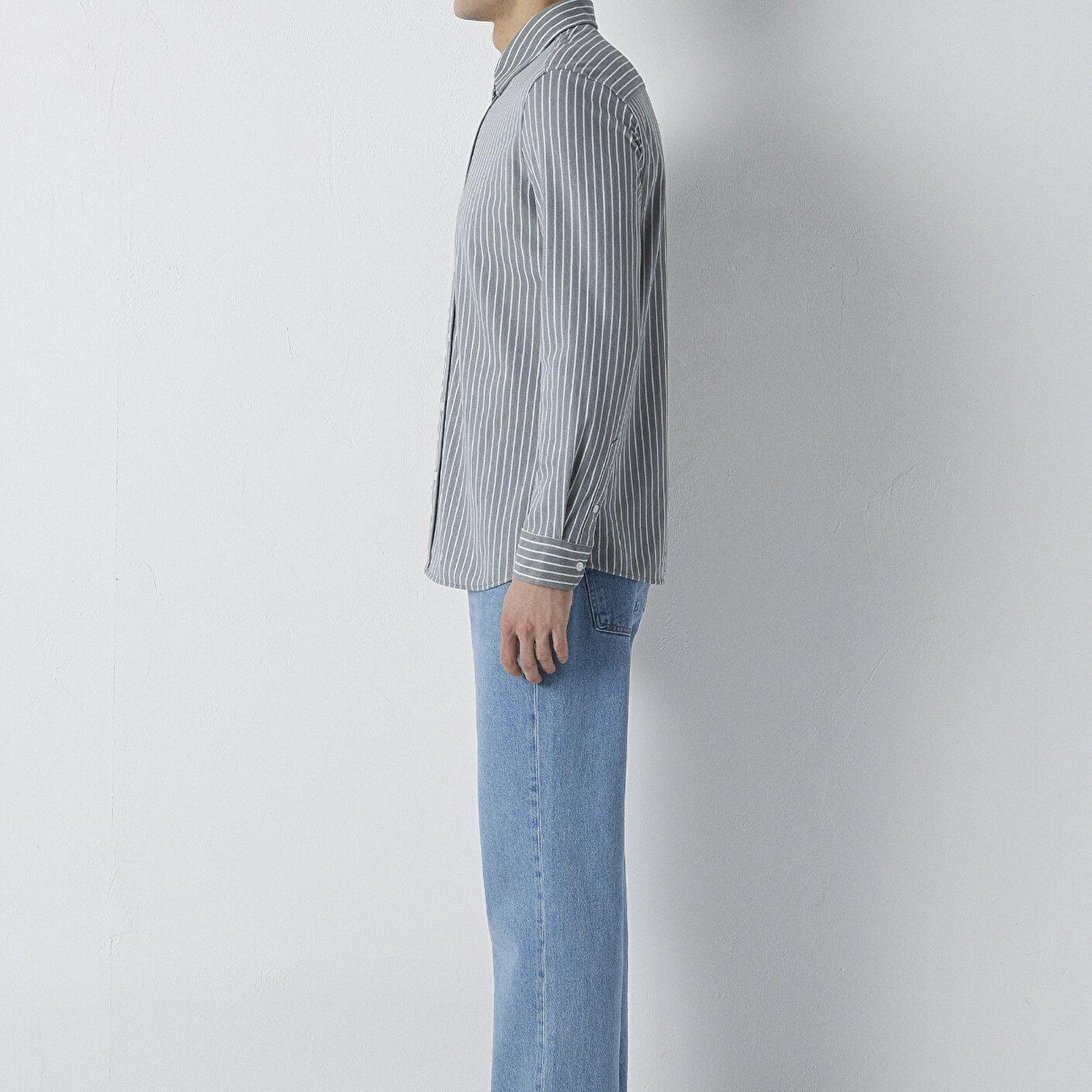 Mavi Çizgili Gömlek Slim Fit / Dar Kesim 0211404-91730