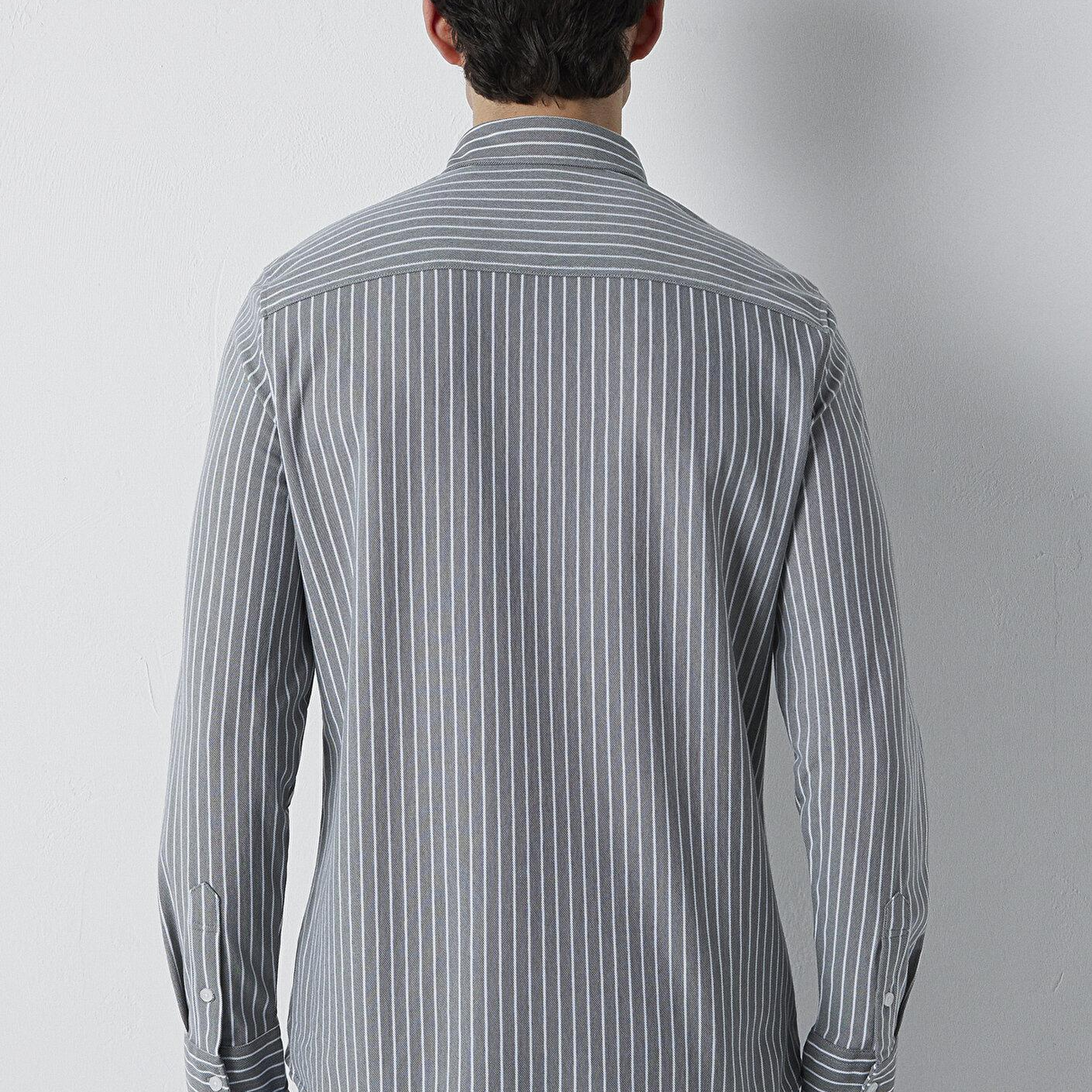 Mavi Çizgili Gömlek Slim Fit / Dar Kesim 0211404-91730
