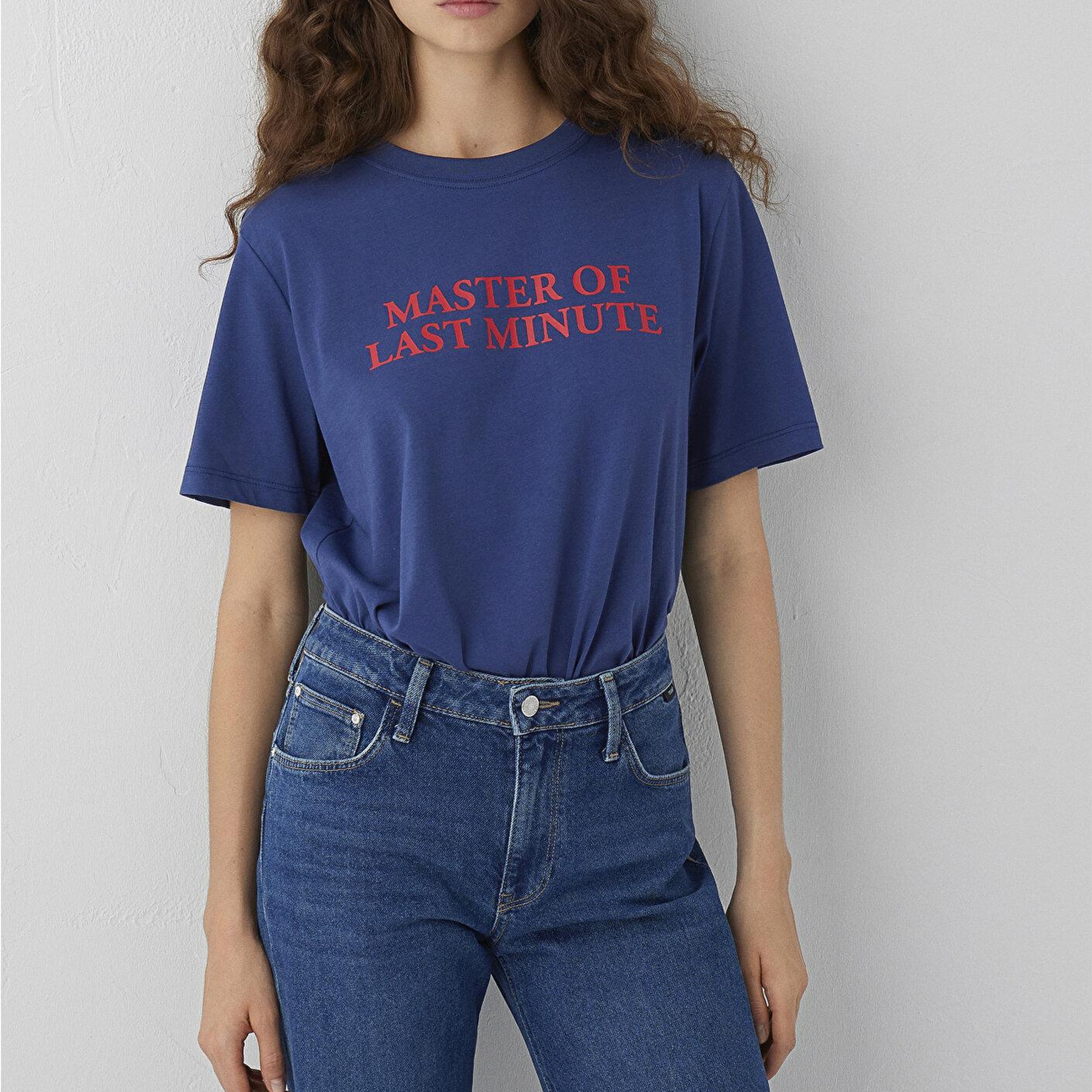 Mavi Slogan Baskılı Lacivert Tişört Regular Fit / Normal Kesim 1614145-70899