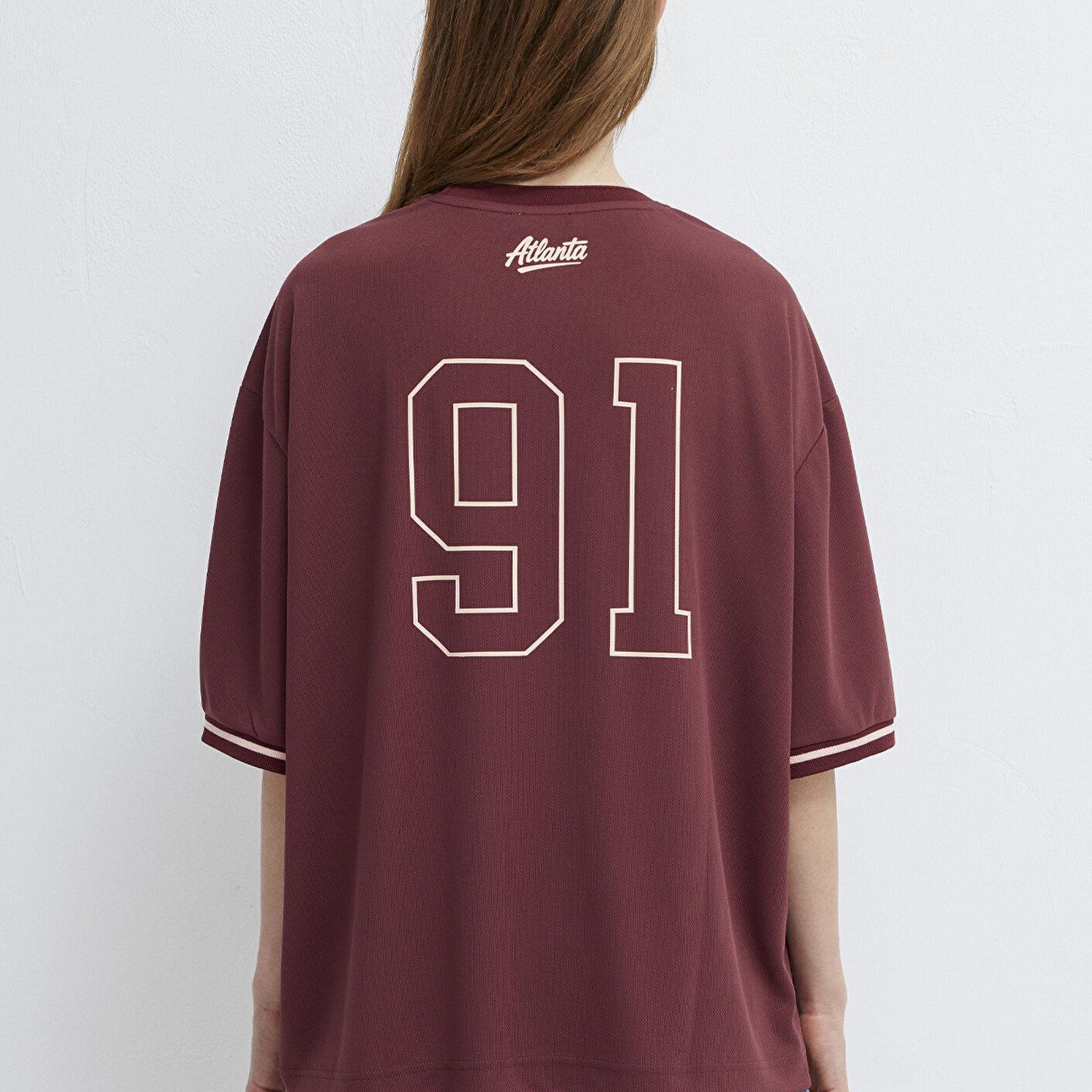 Mavi Atlanta Baskılı Bordo Forma Oversize / Geniş Kesim 1614375-85633