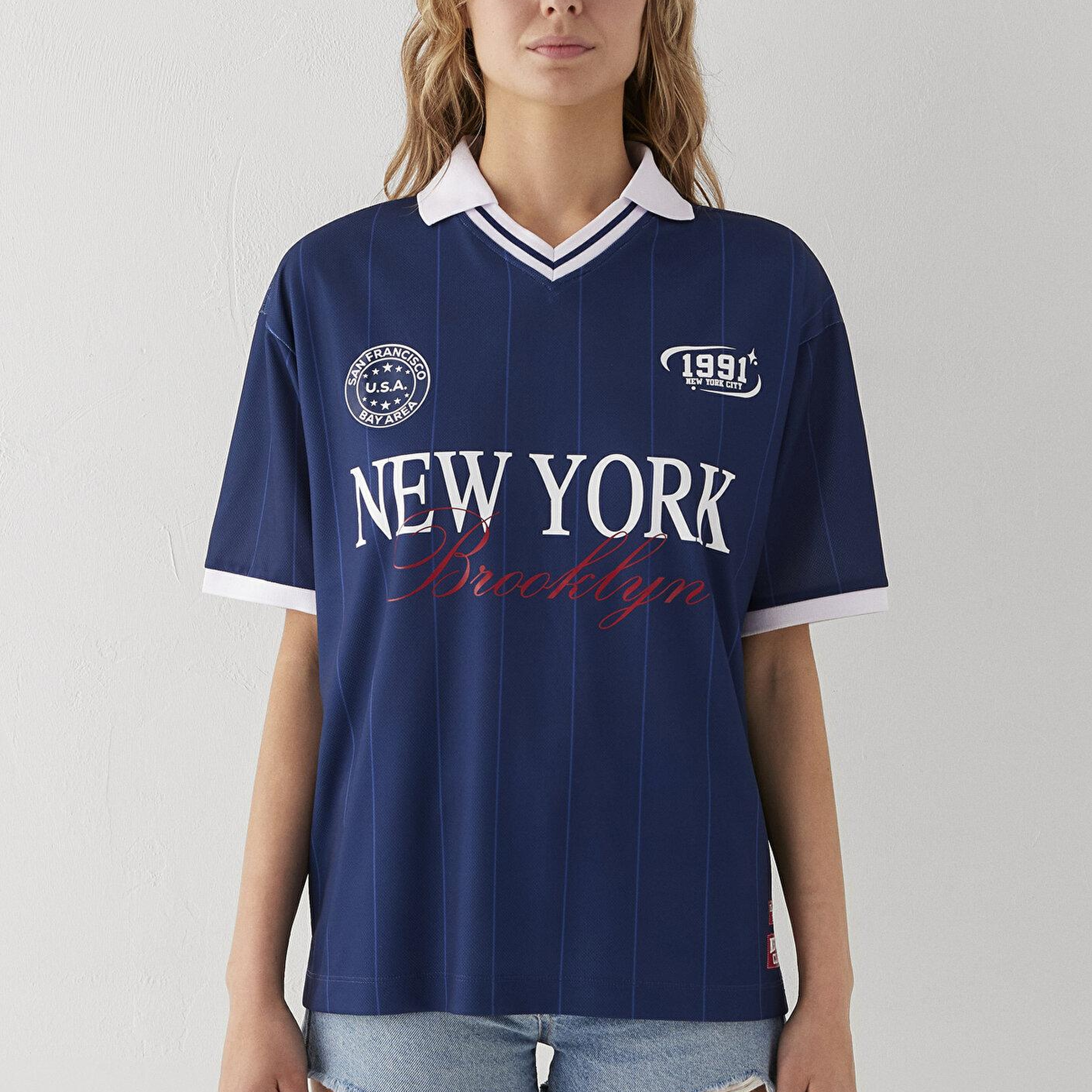 Mavi New York Baskılı Lacivert Forma Oversize / Geniş Kesim 1614372-86676