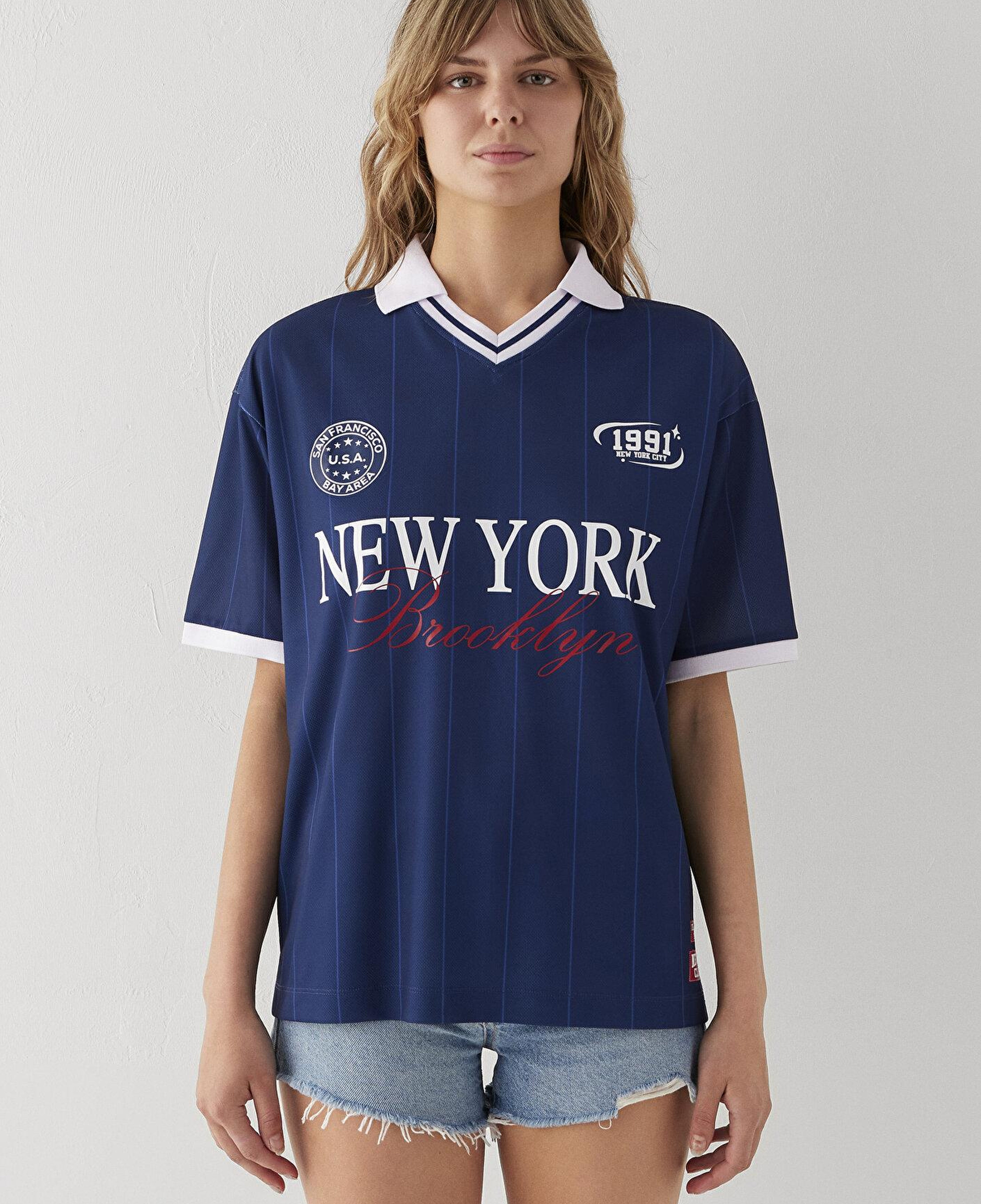 Mavi New York Baskılı Lacivert Forma Oversize / Geniş Kesim 1614372-86676