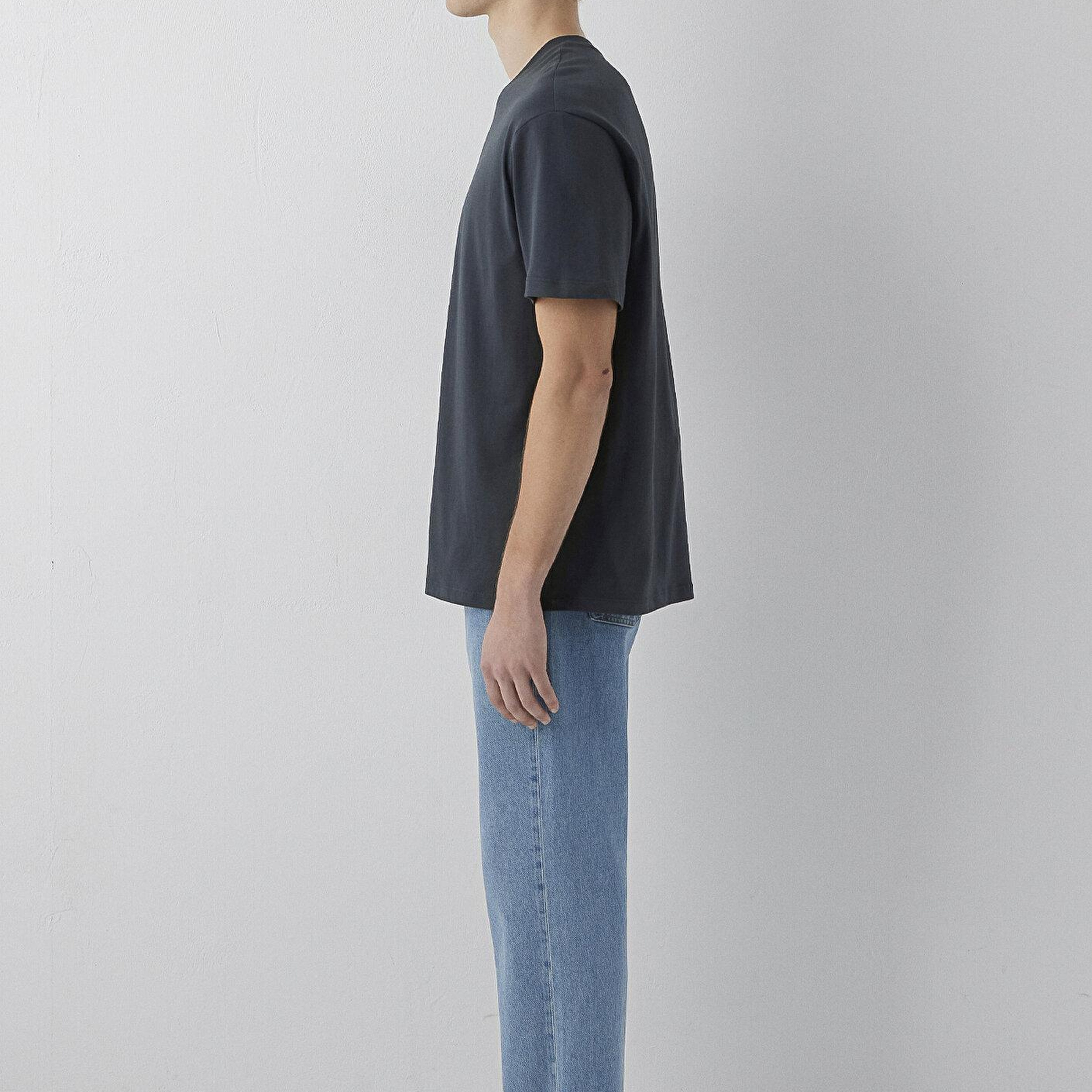 Mavi Antrasit Basic Tişört Loose Fit / Bol Rahat Kesim 066249-91268