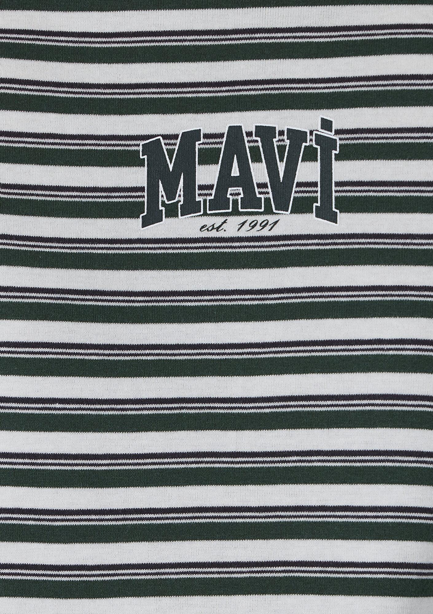 Mavi Mavi Logo Baskılı Yeşil Tişört Regular Fit / Normal Kesim 1614397-91642
