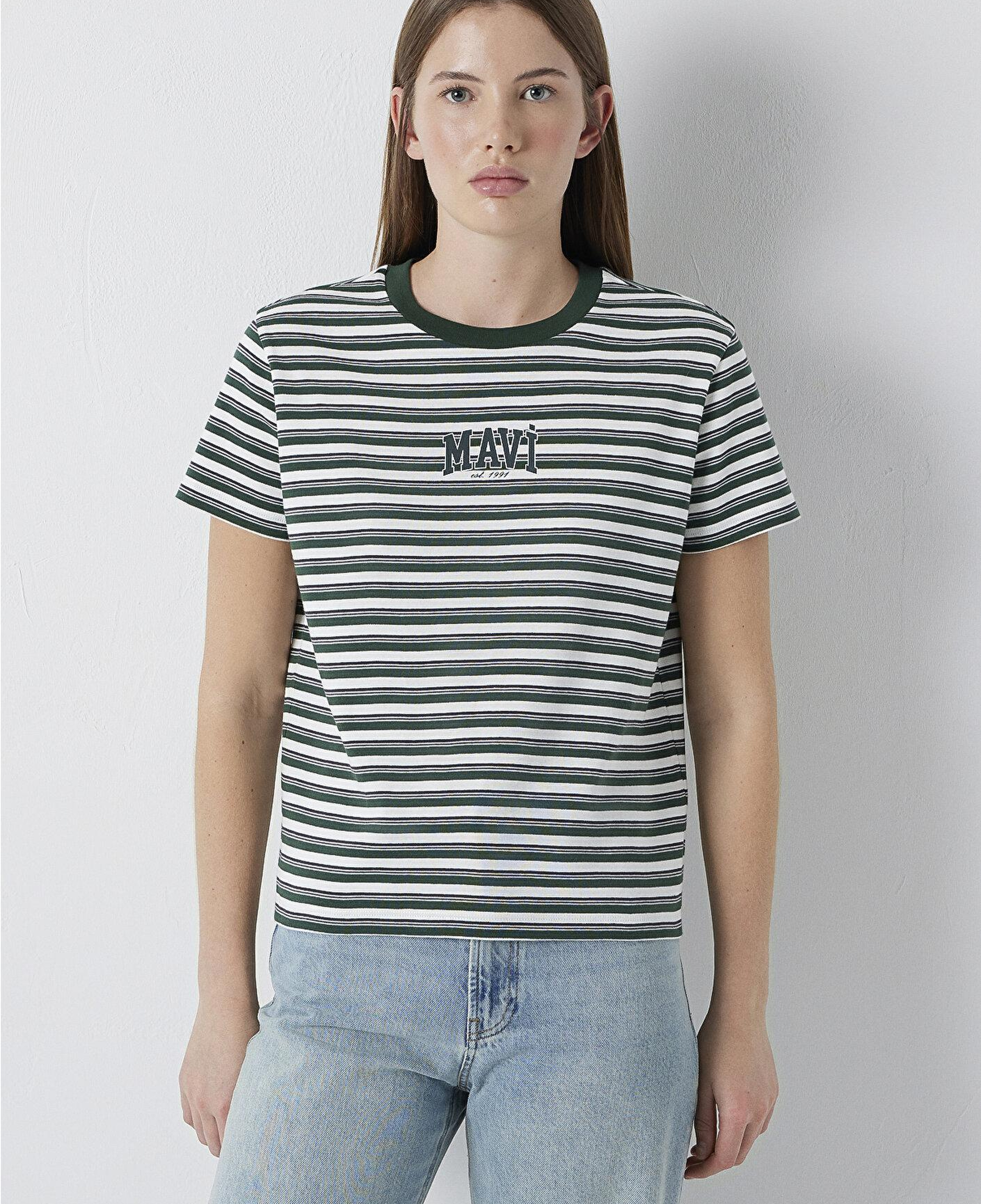 Mavi Mavi Logo Baskılı Yeşil Tişört Regular Fit / Normal Kesim 1614397-91642