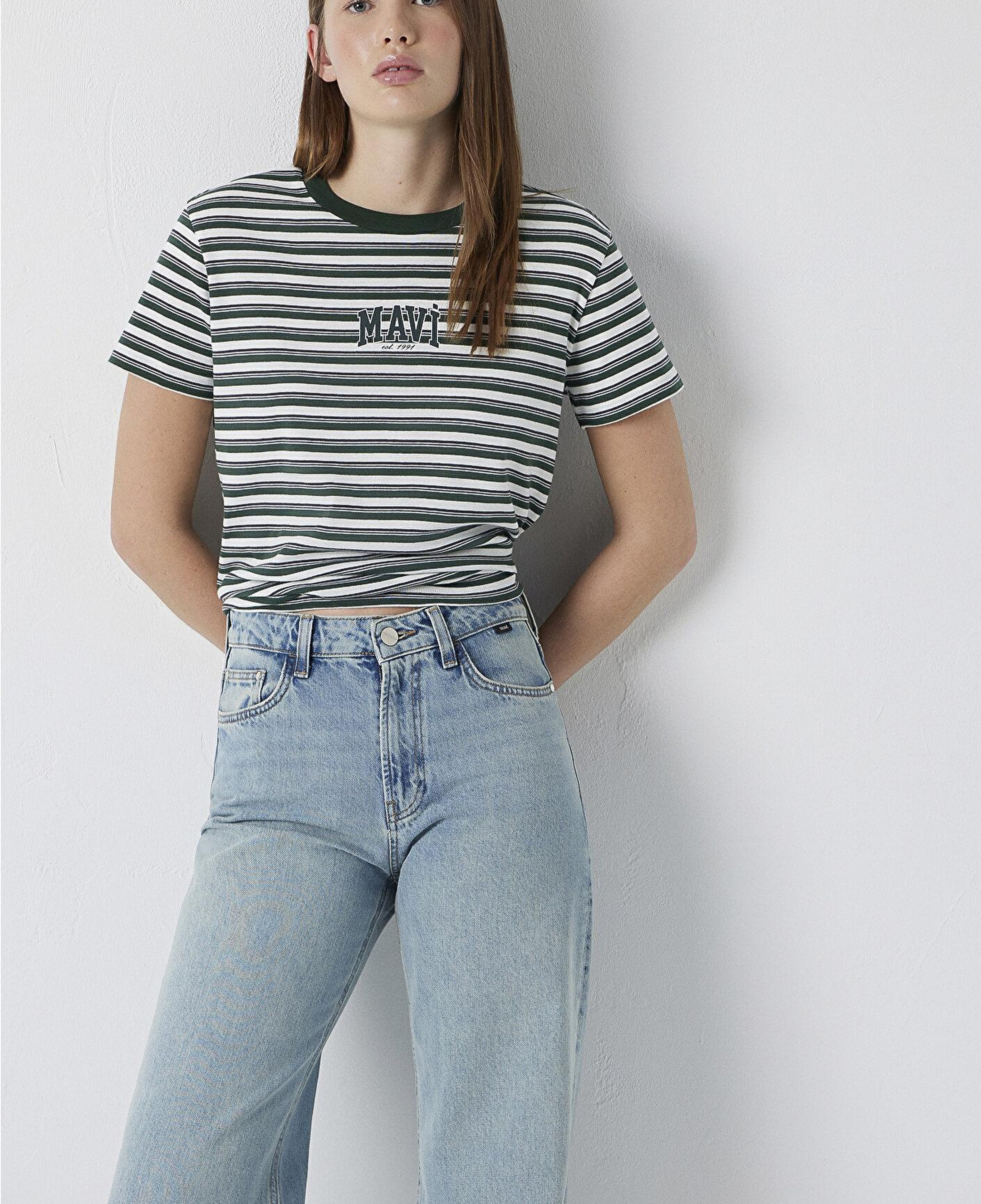 Mavi Mavi Logo Baskılı Yeşil Tişört Regular Fit / Normal Kesim 1614397-91642