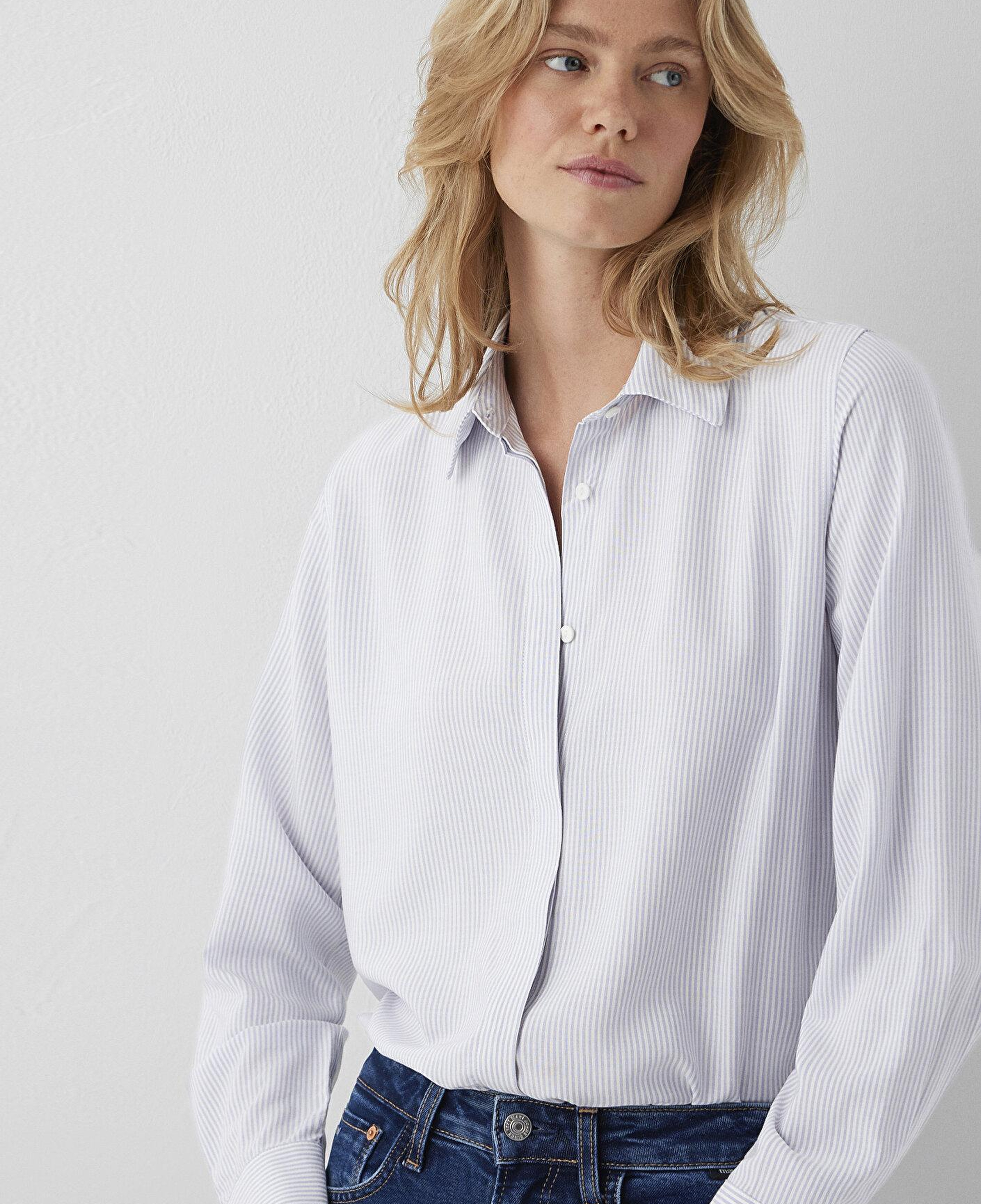Mavi Çizgili Gömlek Regular Fit / Normal Kesim 1211621-86599