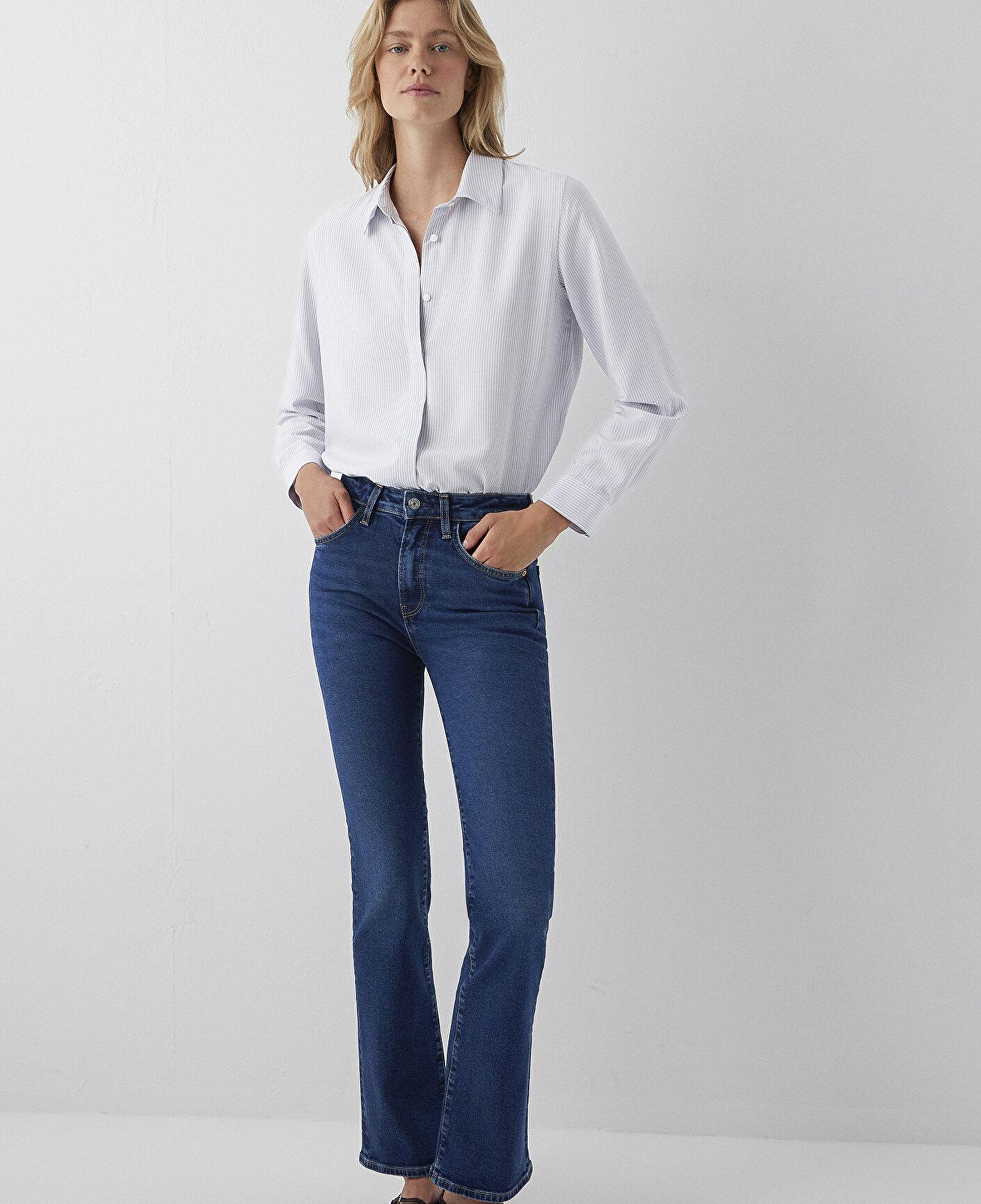 Mavi Çizgili Gömlek Regular Fit / Normal Kesim 1211621-86599