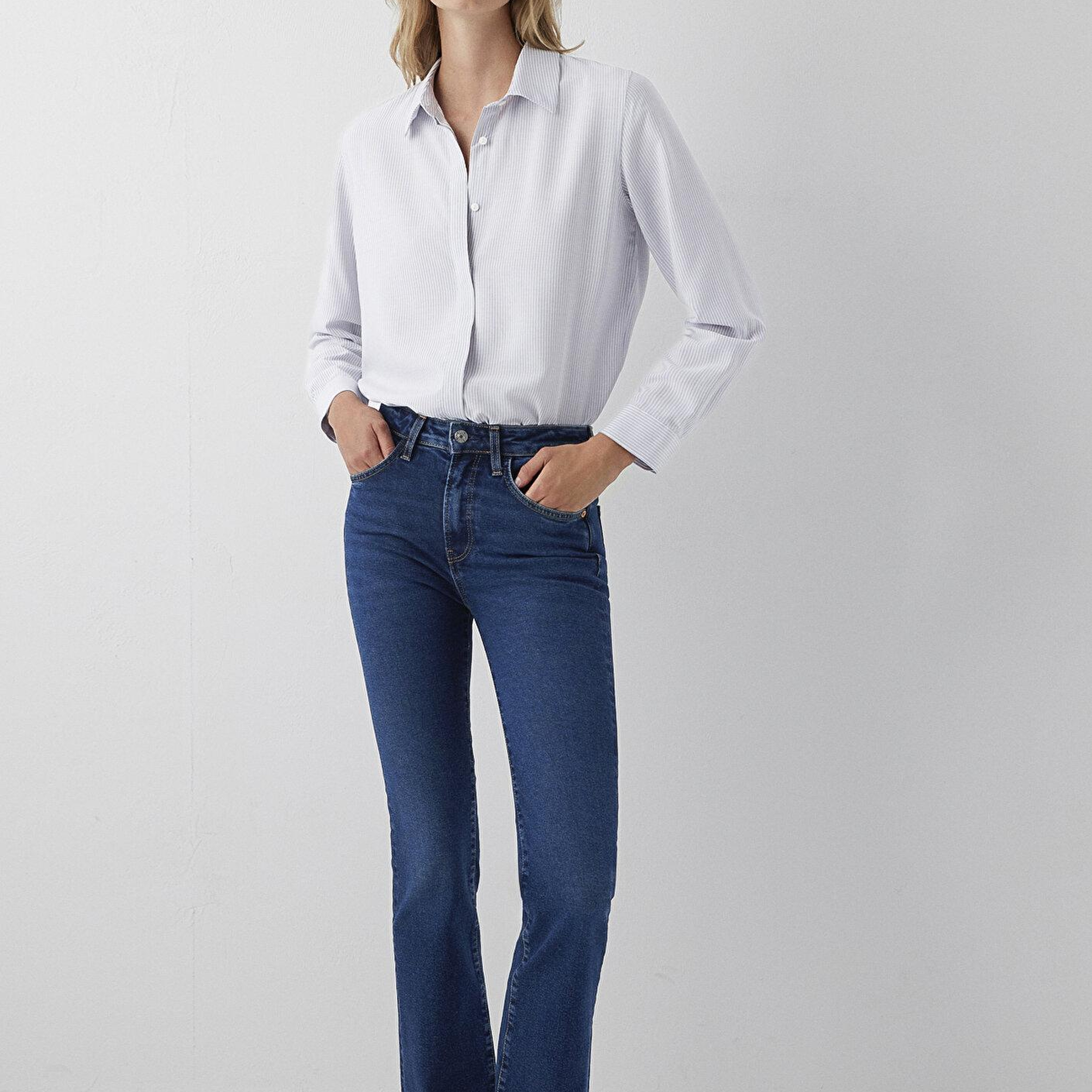 Mavi Çizgili Gömlek Regular Fit / Normal Kesim 1211621-86599