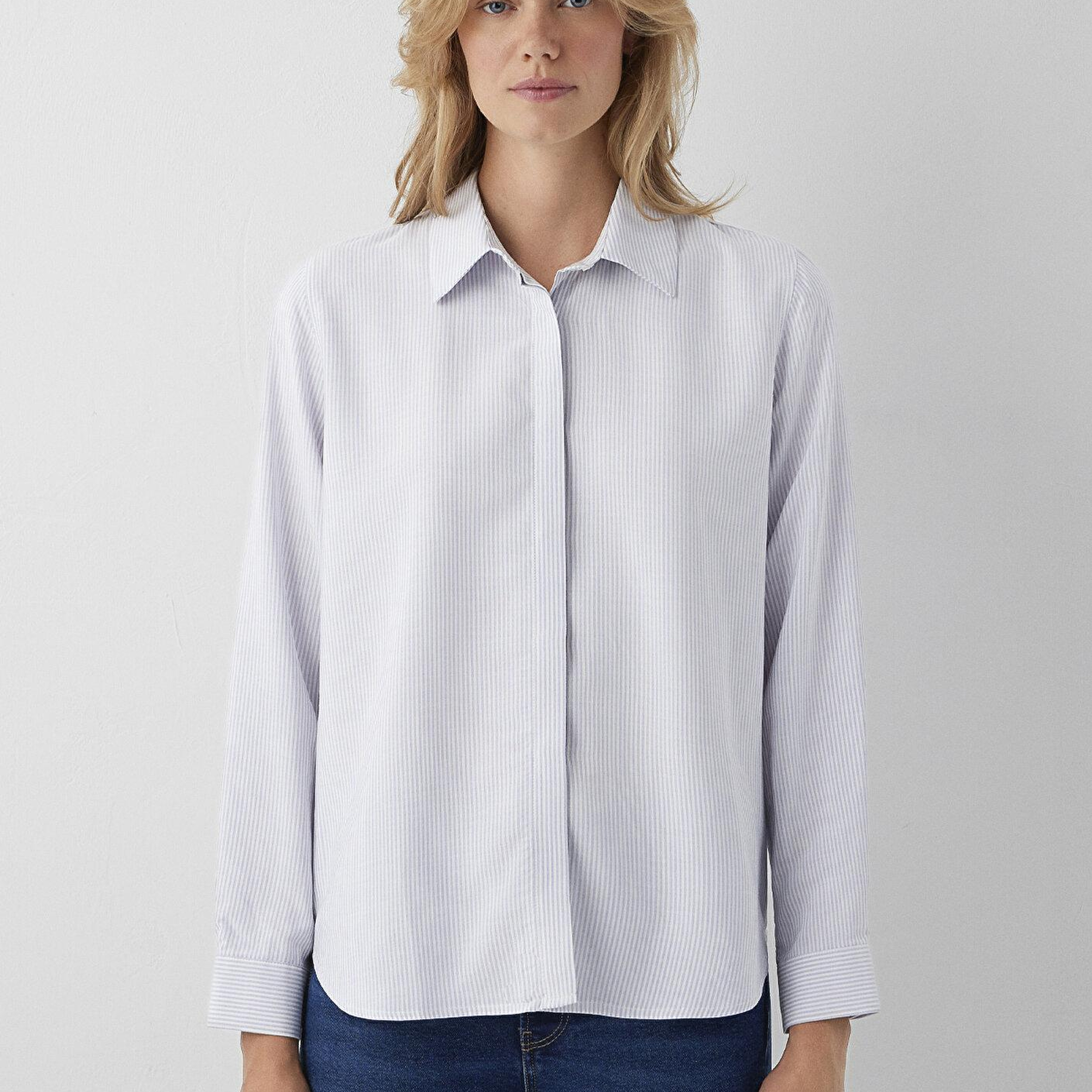 Mavi Çizgili Gömlek Regular Fit / Normal Kesim 1211621-86599