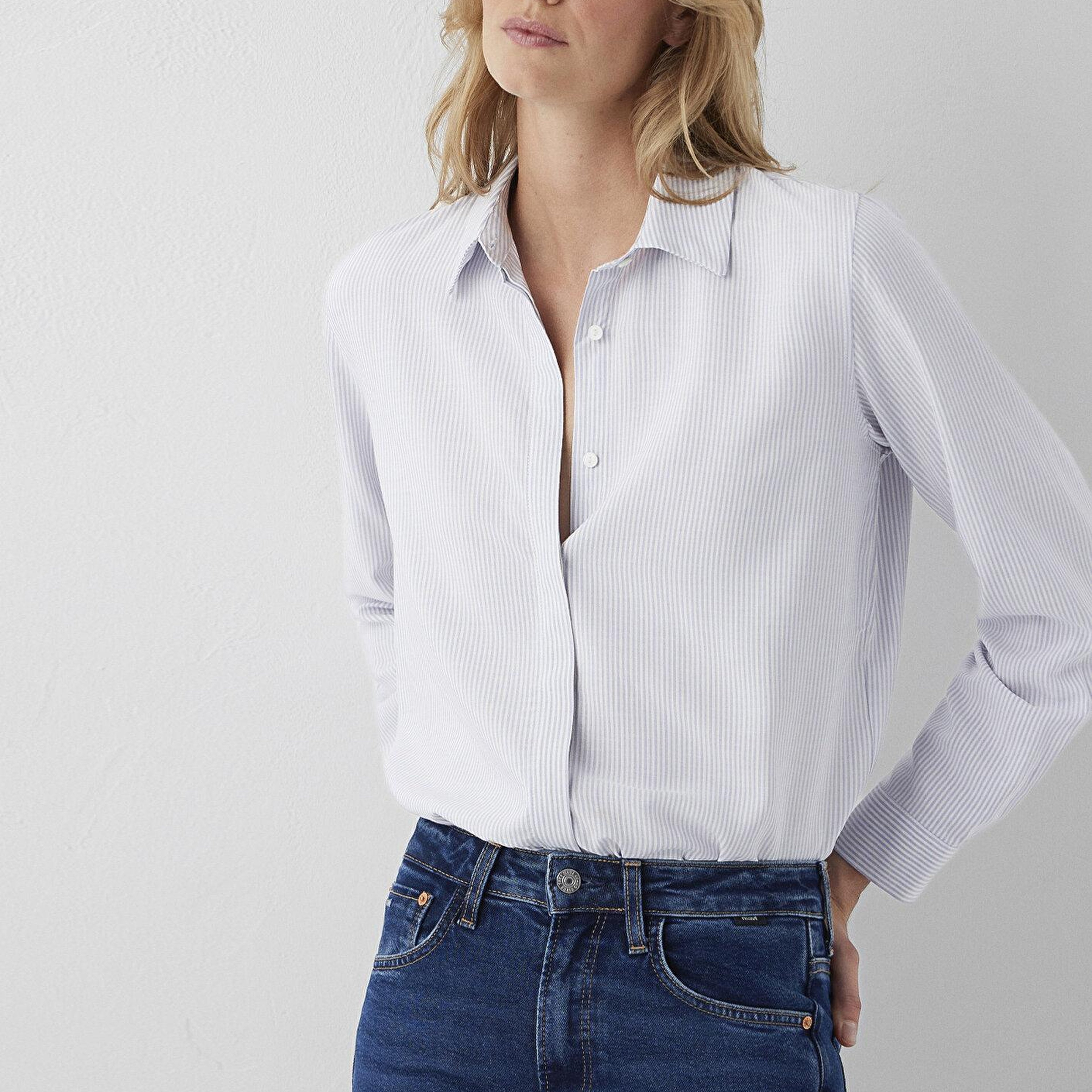 Mavi Çizgili Gömlek Regular Fit / Normal Kesim 1211621-86599