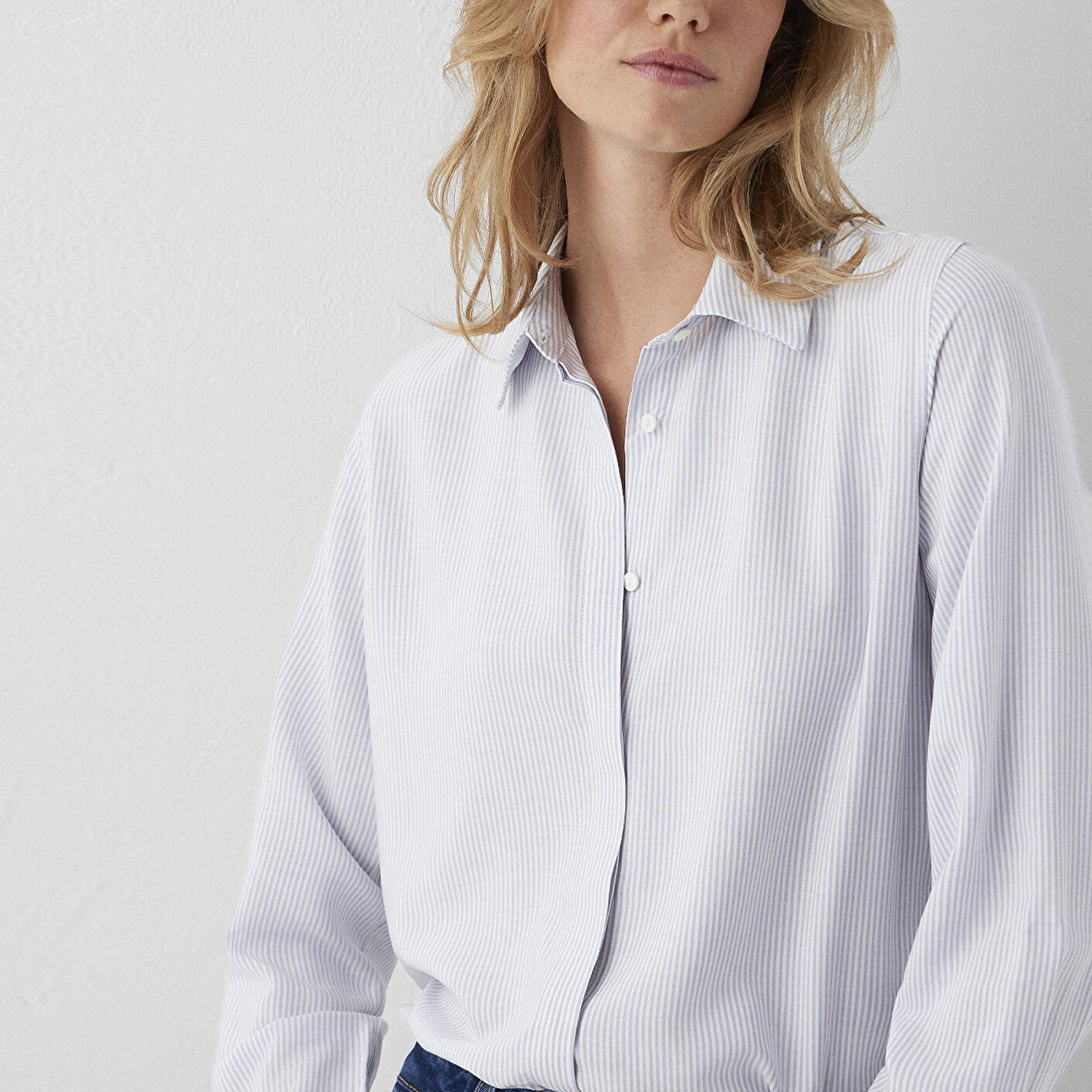 Mavi Çizgili Gömlek Regular Fit / Normal Kesim 1211621-86599