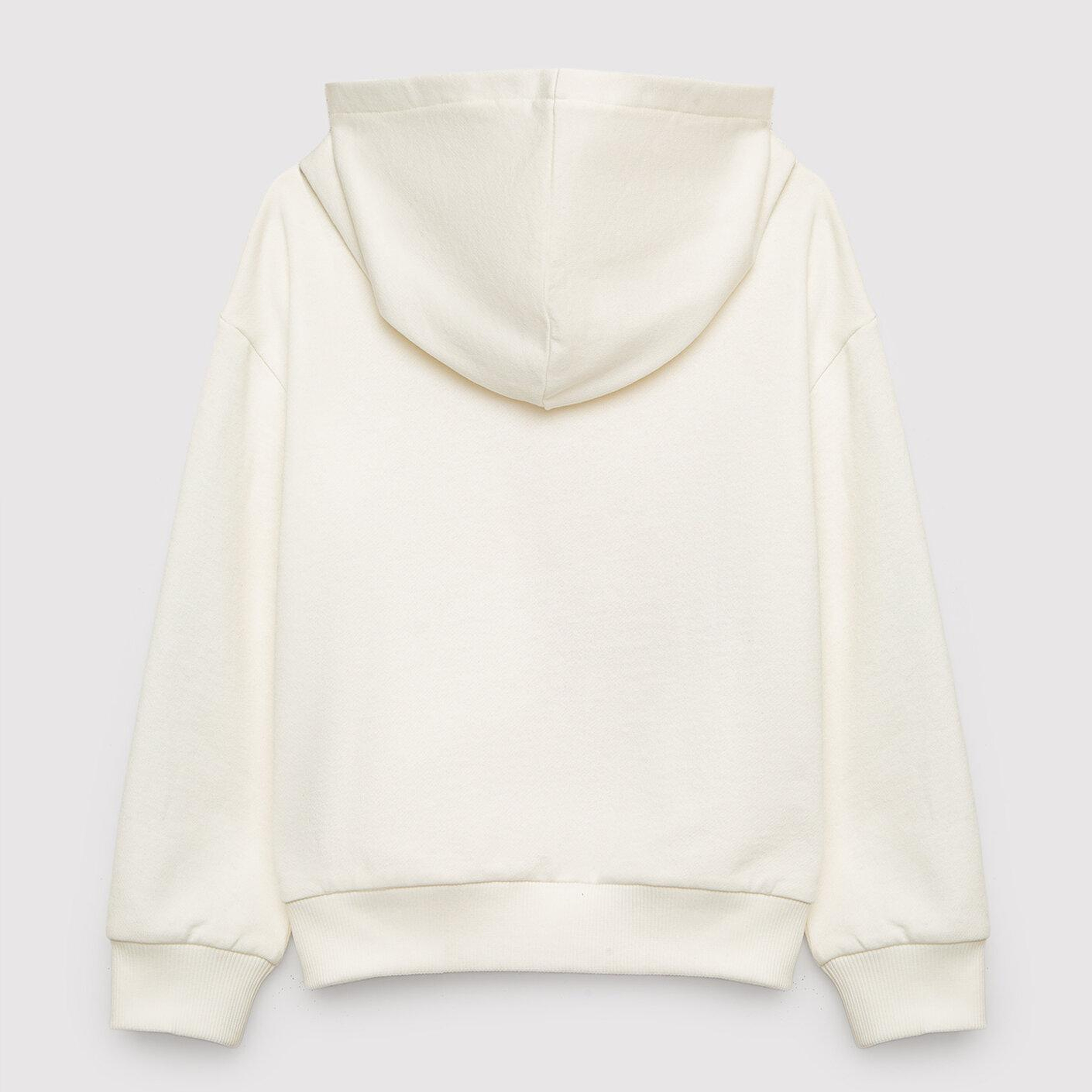Mavi Kapüşonlu Ekru Sweatshirt 7S10227-70057