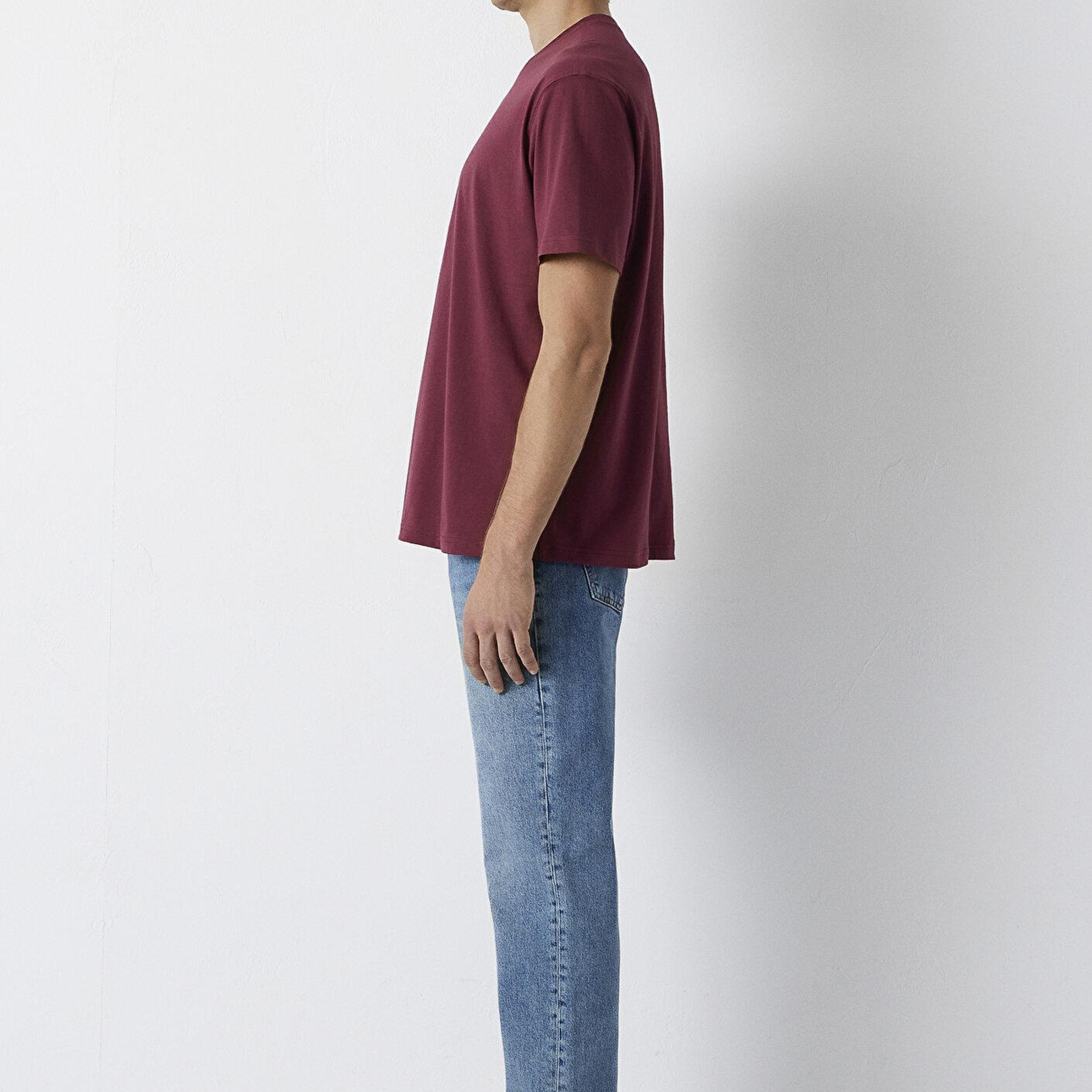 Mavi Mavi Logo Baskılı Bordo Tişört Loose Fit / Bol Rahat Kesim 0613673-30214