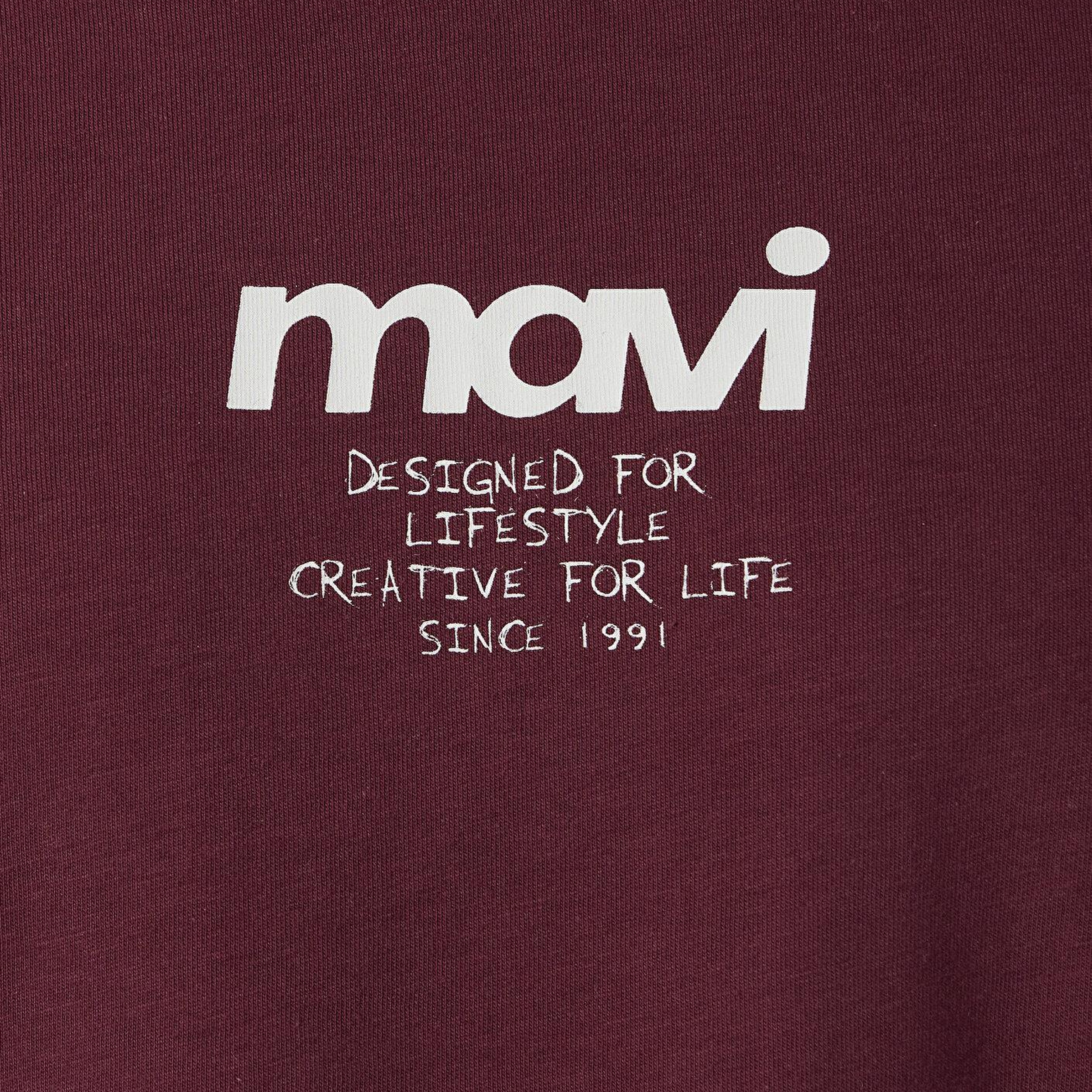 Mavi Mavi Logo Baskılı Bordo Tişört Loose Fit / Bol Rahat Kesim 0613673-30214