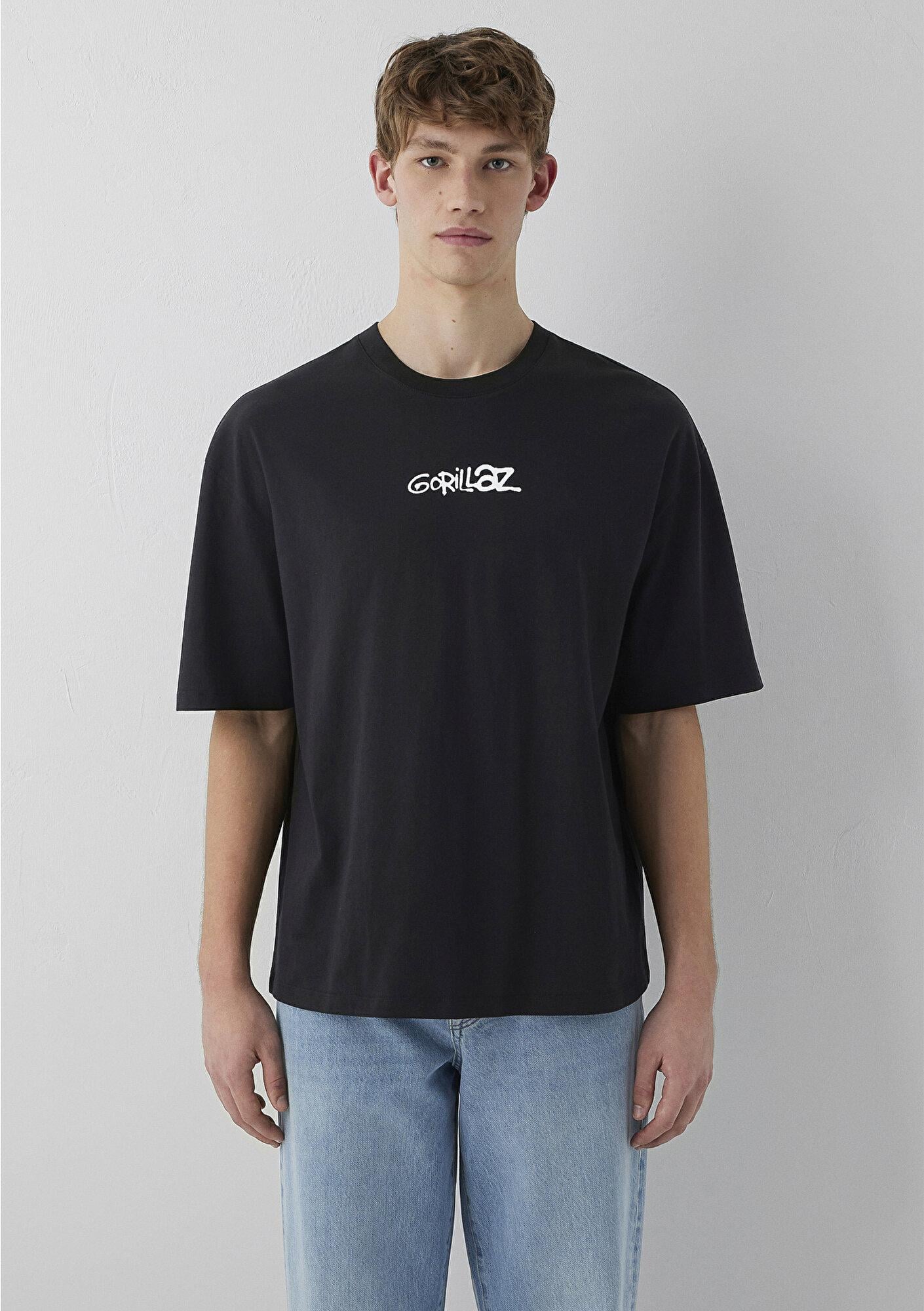 Mavi Gorillaz Baskılı Tişört Oversize / Geniş Kesim 0620171-900