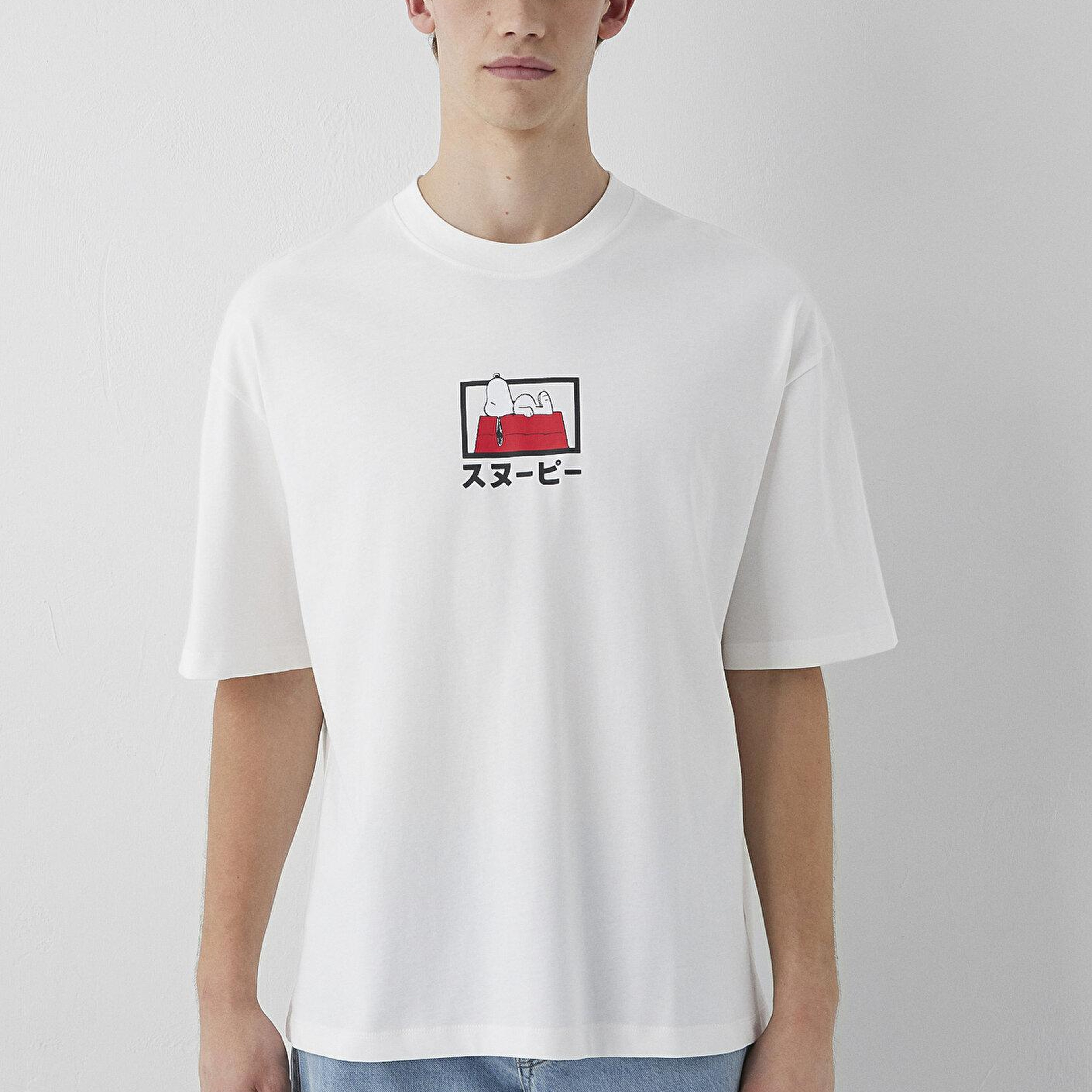Mavi Snoopy Baskılı Tişört Oversize / Geniş Kesim 0620223-70057