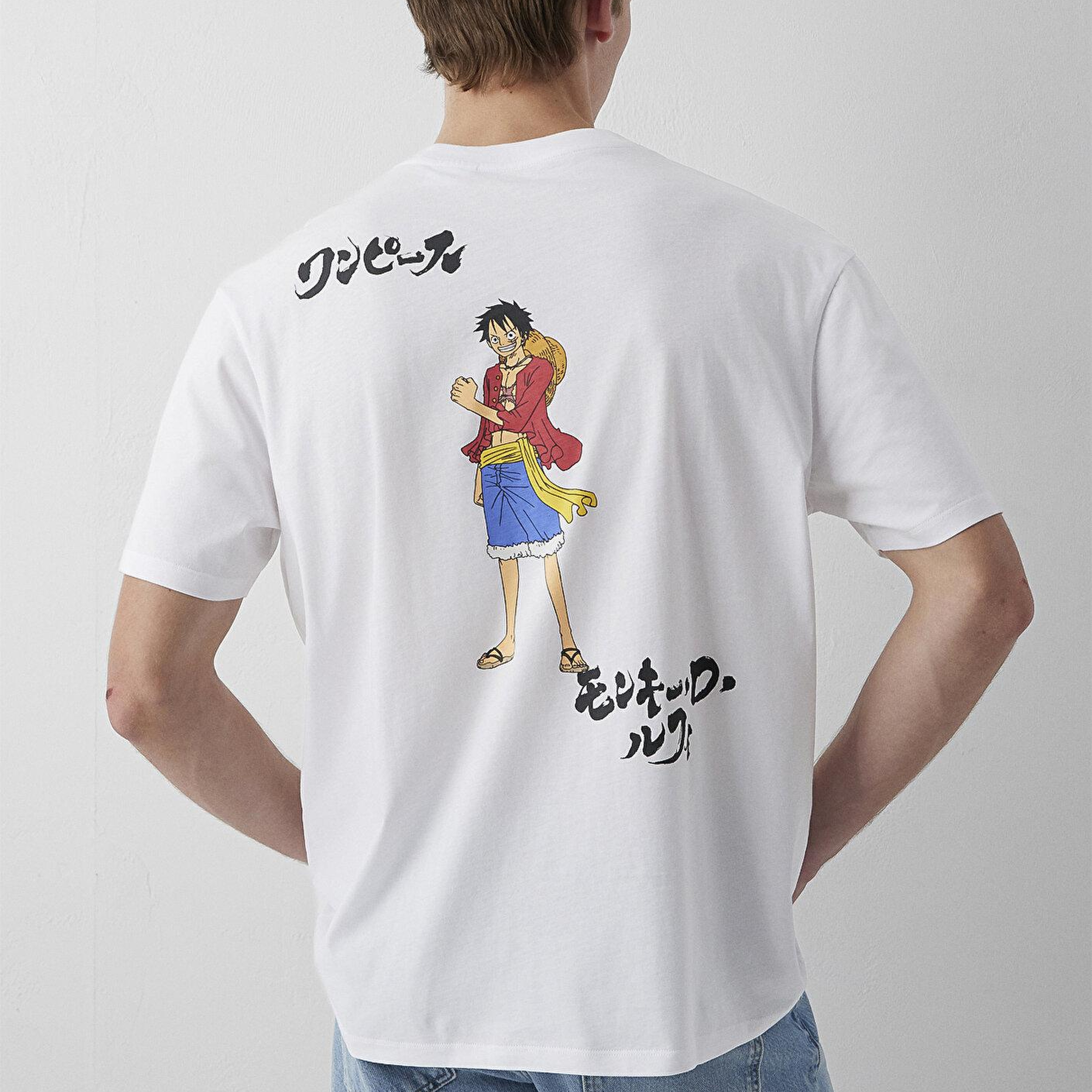 Mavi One Piece Baskılı Tişört Loose Fit / Bol Rahat Kesim 0620222-620