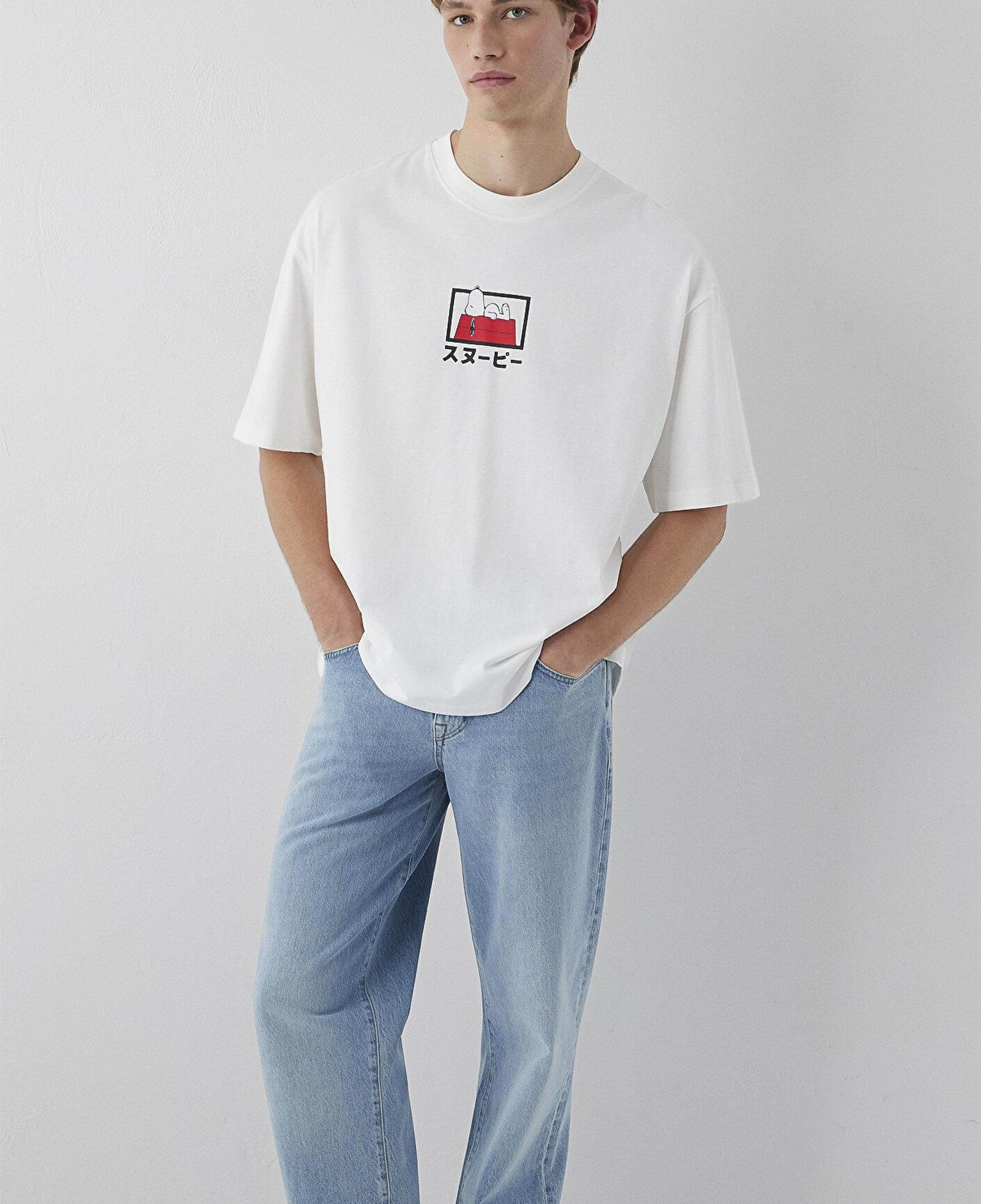 Mavi Snoopy Baskılı Tişört Oversize / Geniş Kesim 0620223-70057