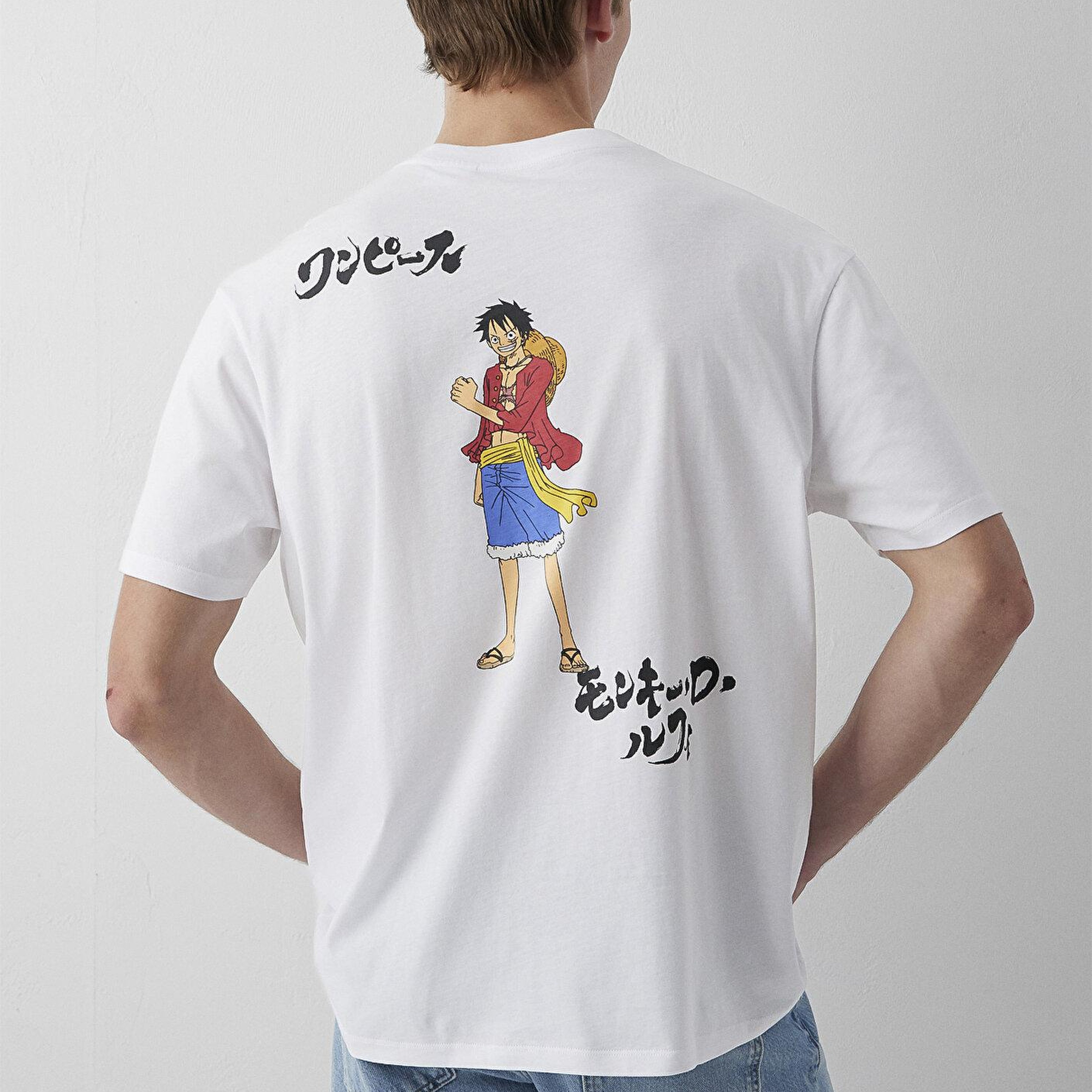 Mavi One Piece Baskılı Tişört Loose Fit / Bol Rahat Kesim 0620222-620