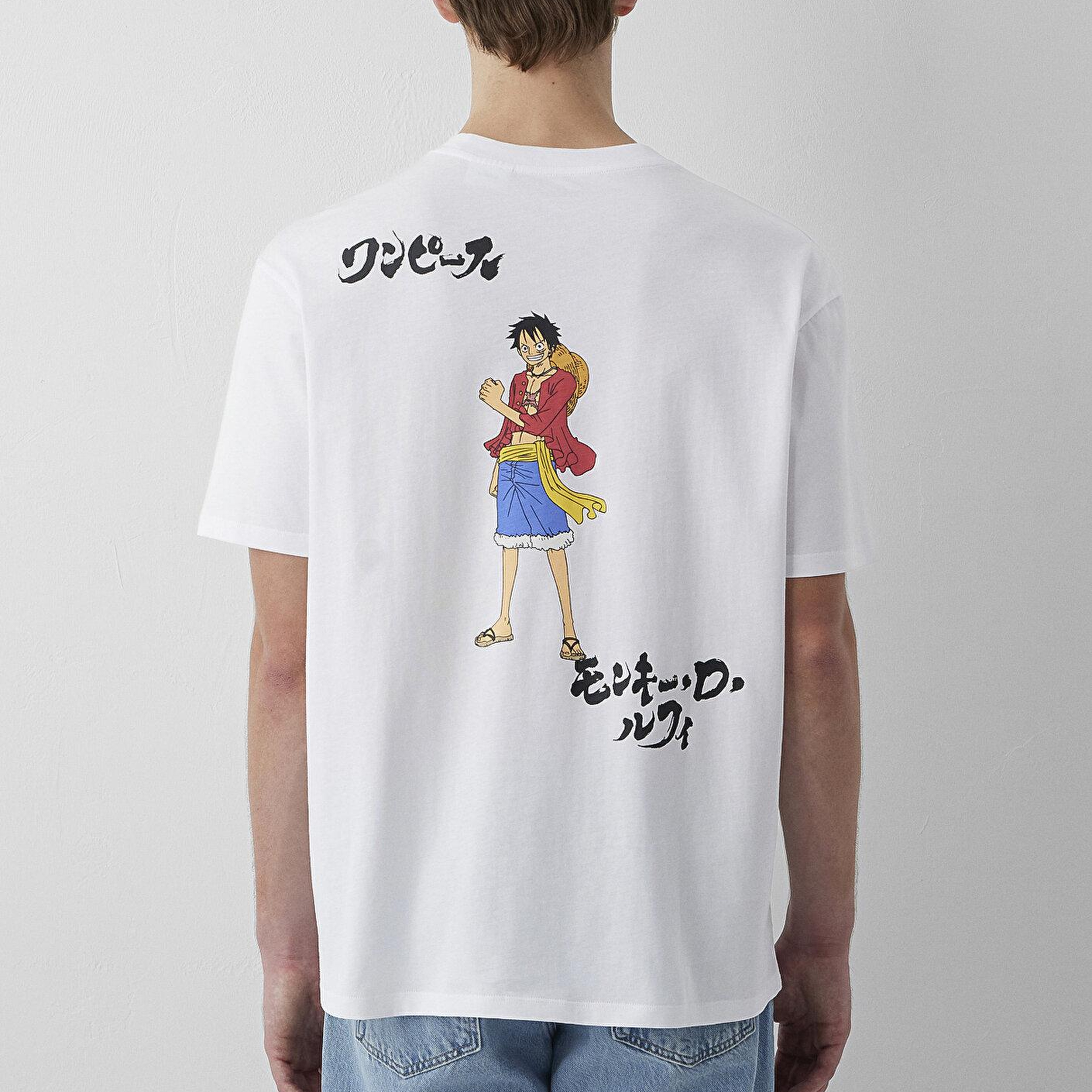 Mavi One Piece Baskılı Tişört Loose Fit / Bol Rahat Kesim 0620222-620