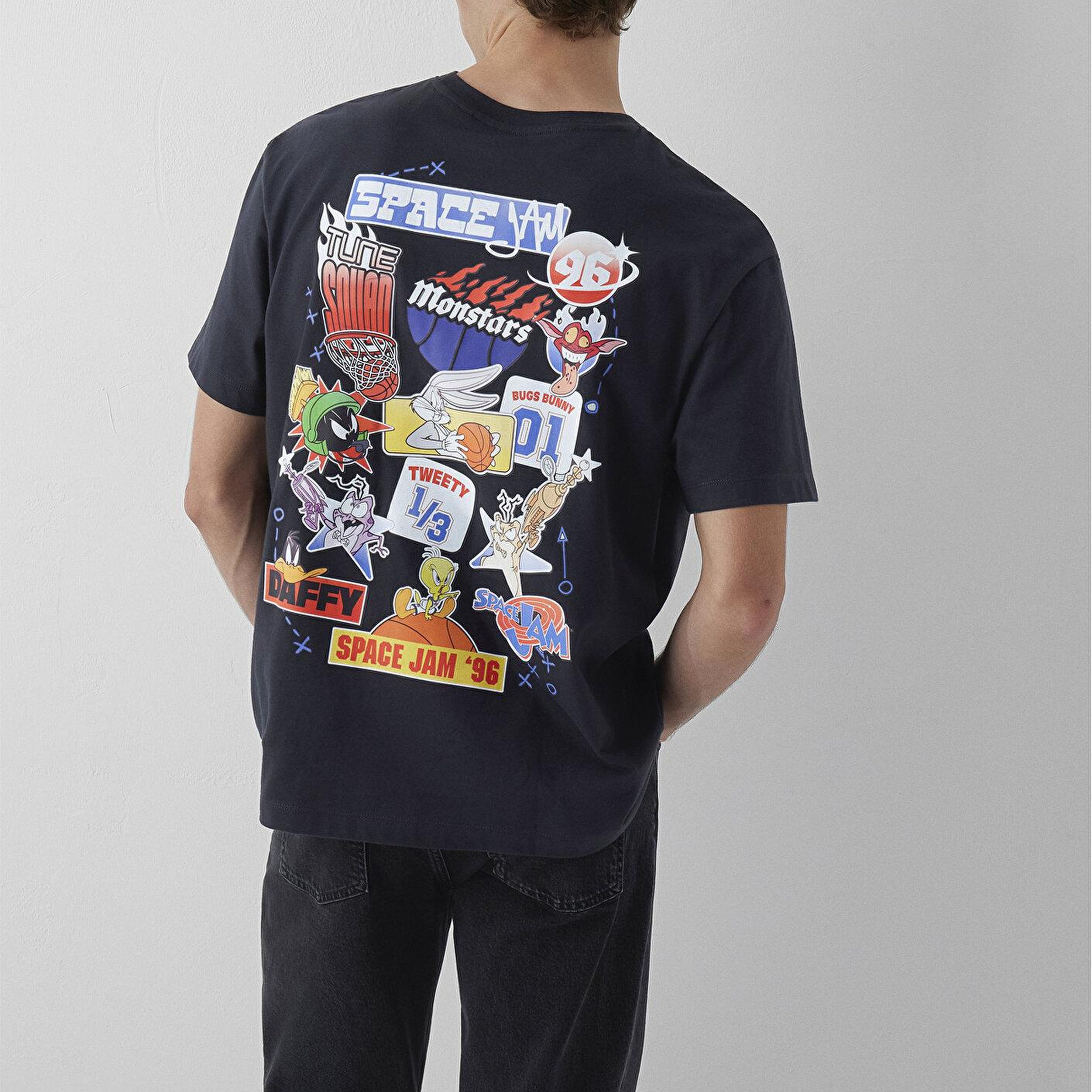 Mavi Space Jam Baskılı Tişört Loose Fit / Bol Rahat Kesim 0620217-70087