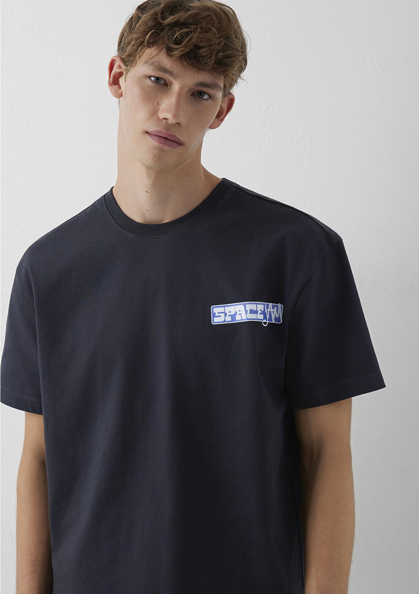 Mavi Space Jam Baskılı Tişört Loose Fit / Bol Rahat Kesim 0620217-70087