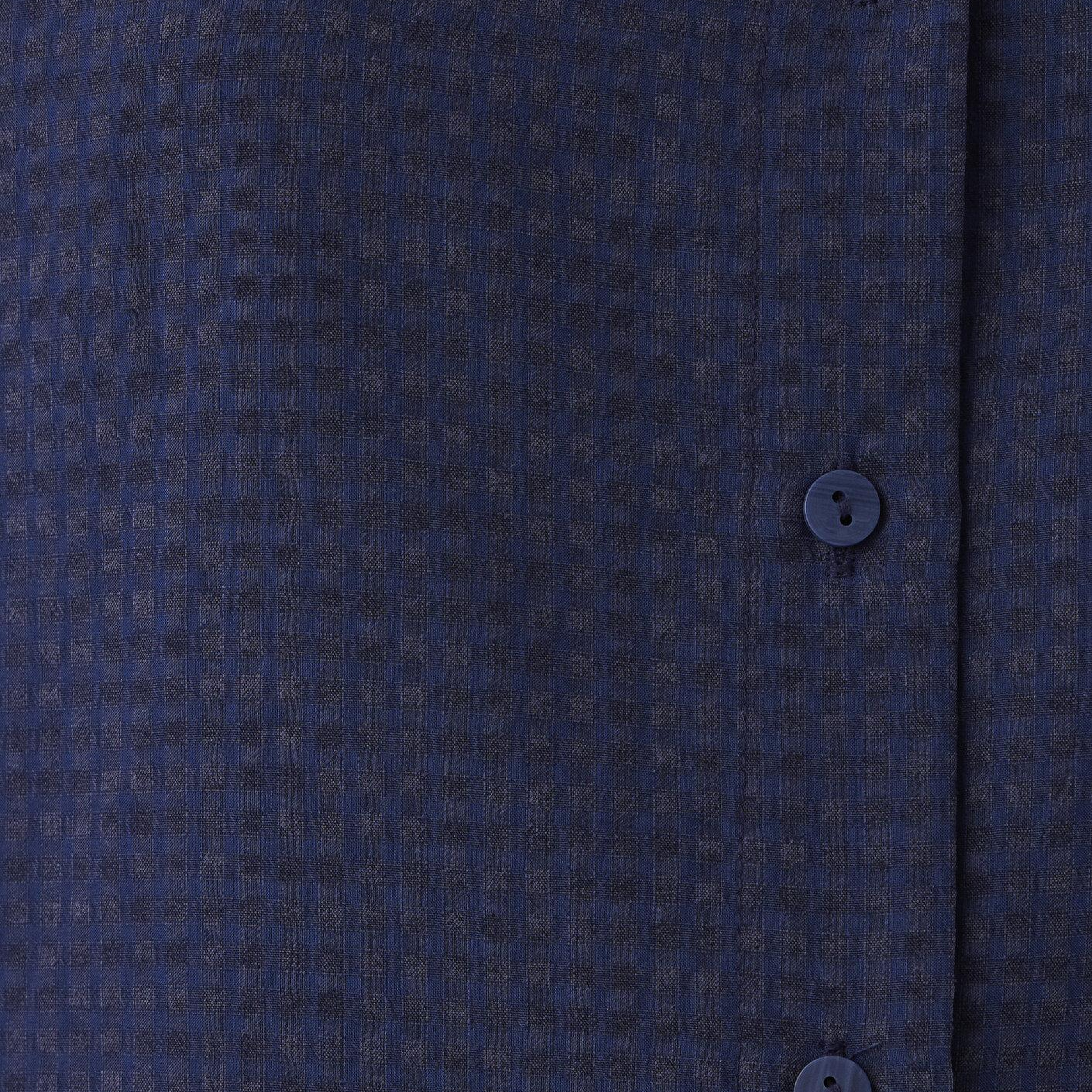 Mavi Lacivert Gömlek Oversize / Geniş Kesim 1220468-81617