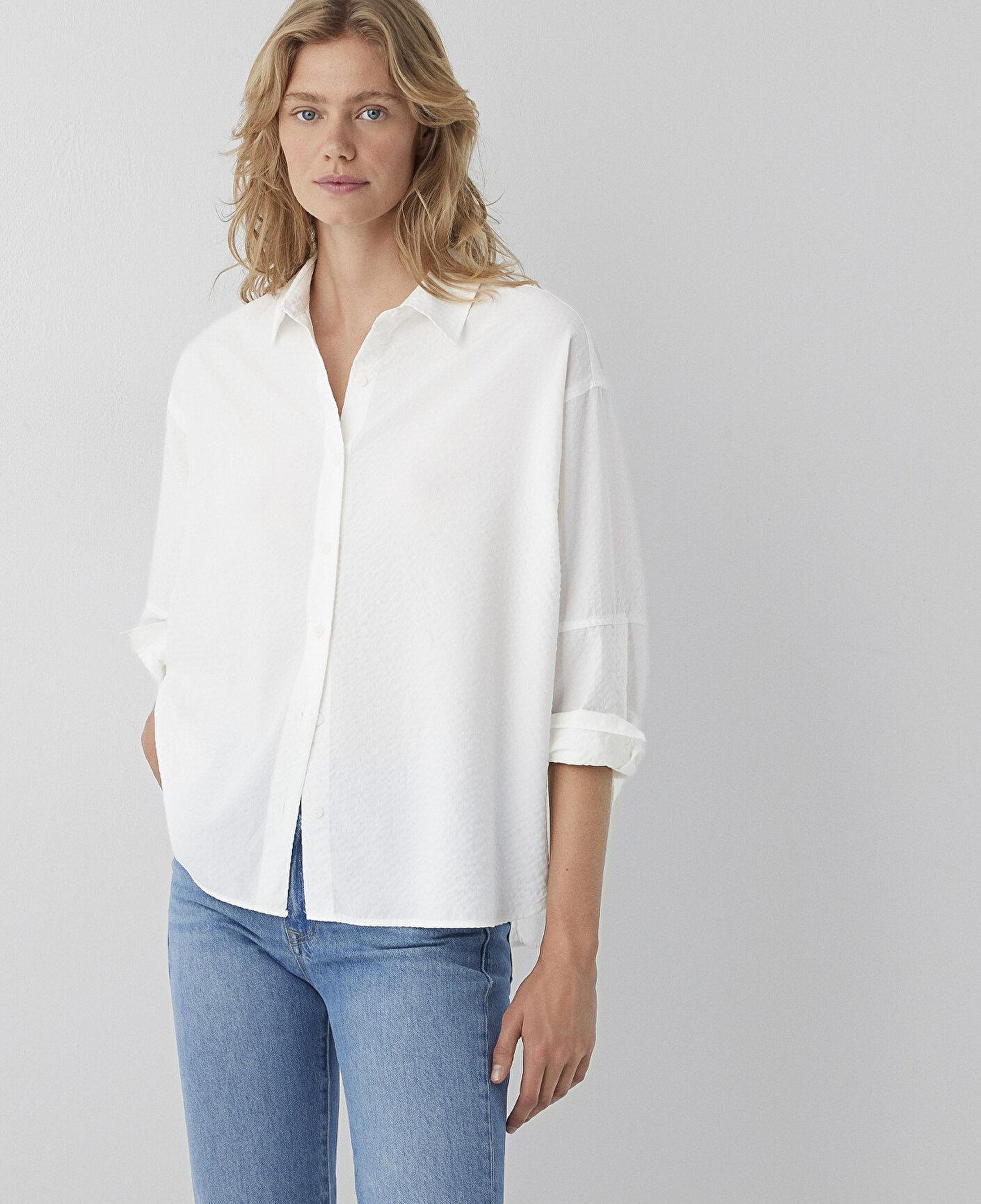 Mavi Beyaz Gömlek Oversize / Geniş Kesim 1220468-89583