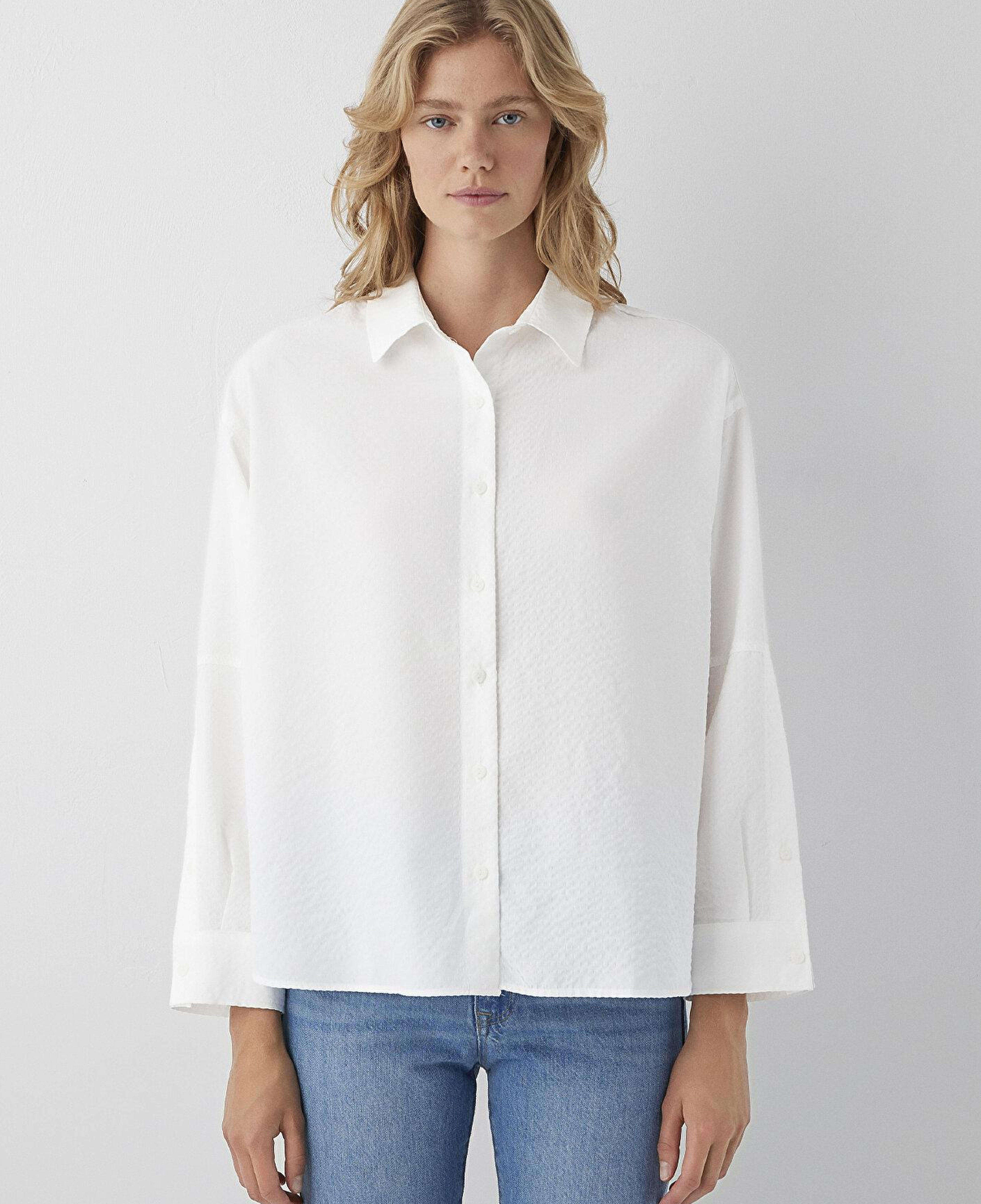 Mavi Beyaz Gömlek Oversize / Geniş Kesim 1220468-89583