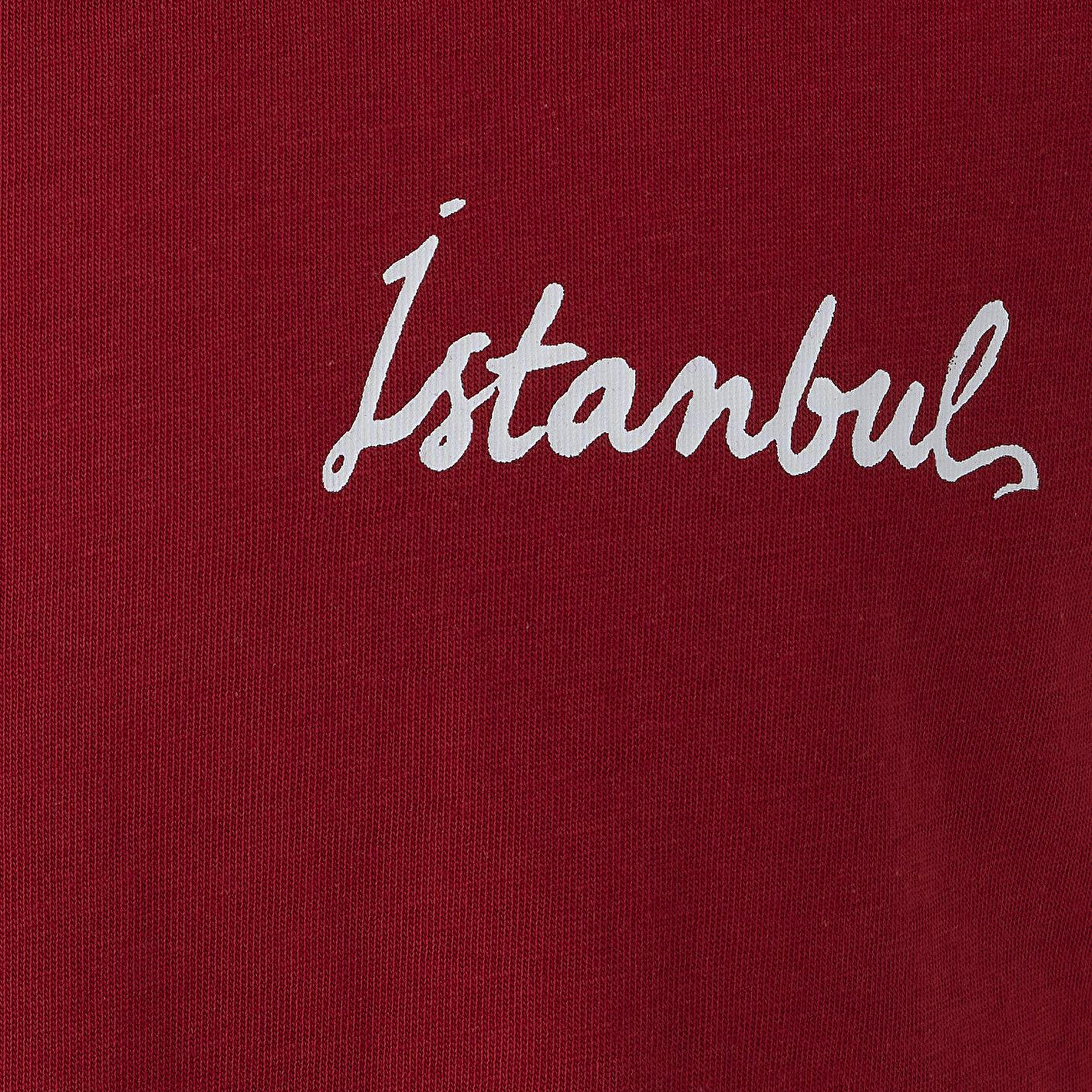 Mavi İstanbul Baskılı Kırmızı Tişört Loose Fit / Bol Rahat Kesim 0620233-90965
