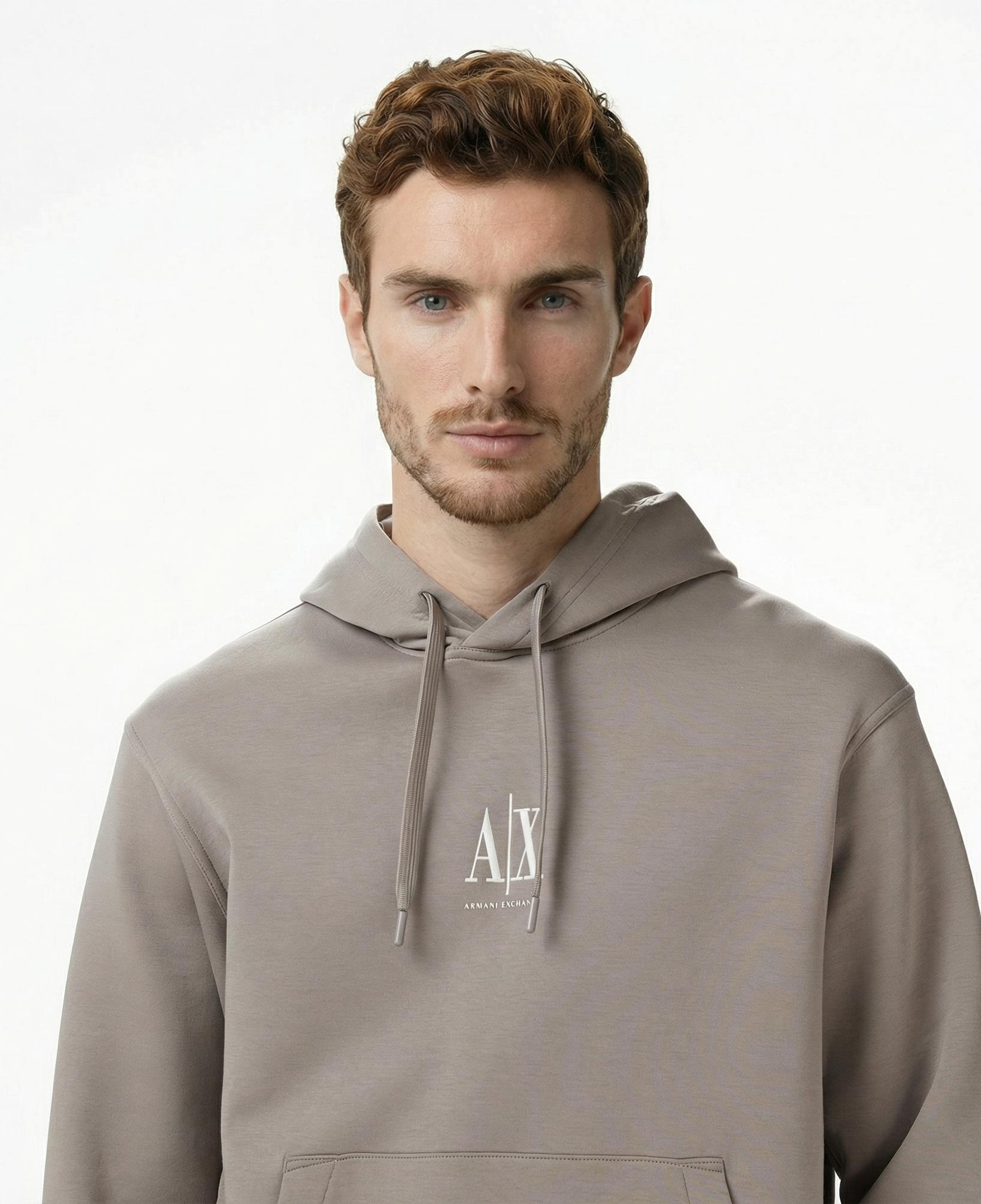 Armani Exchange Erkek Bej Hoodie
