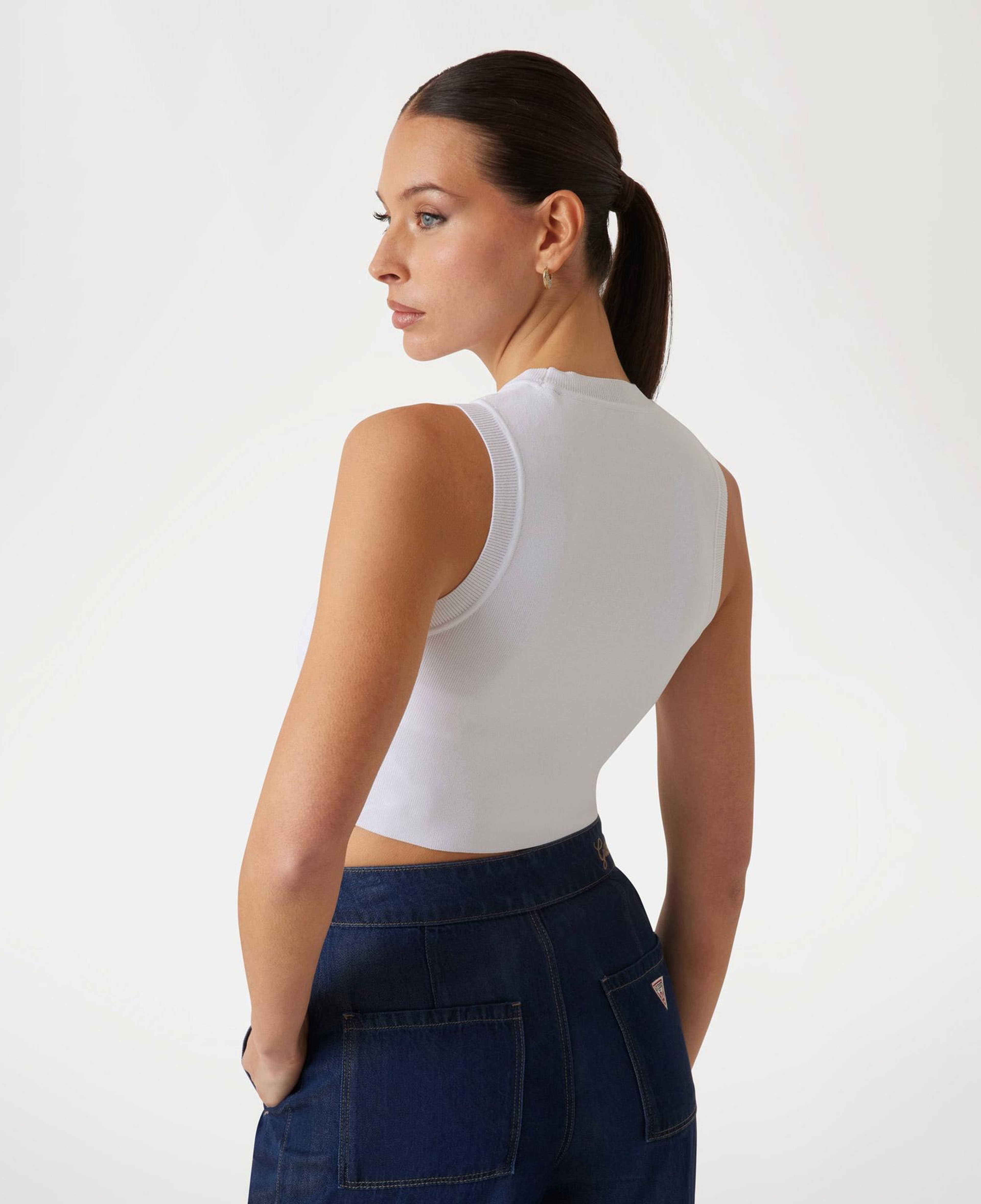 Guess Kadın Beyaz Kolsuz Crop Top