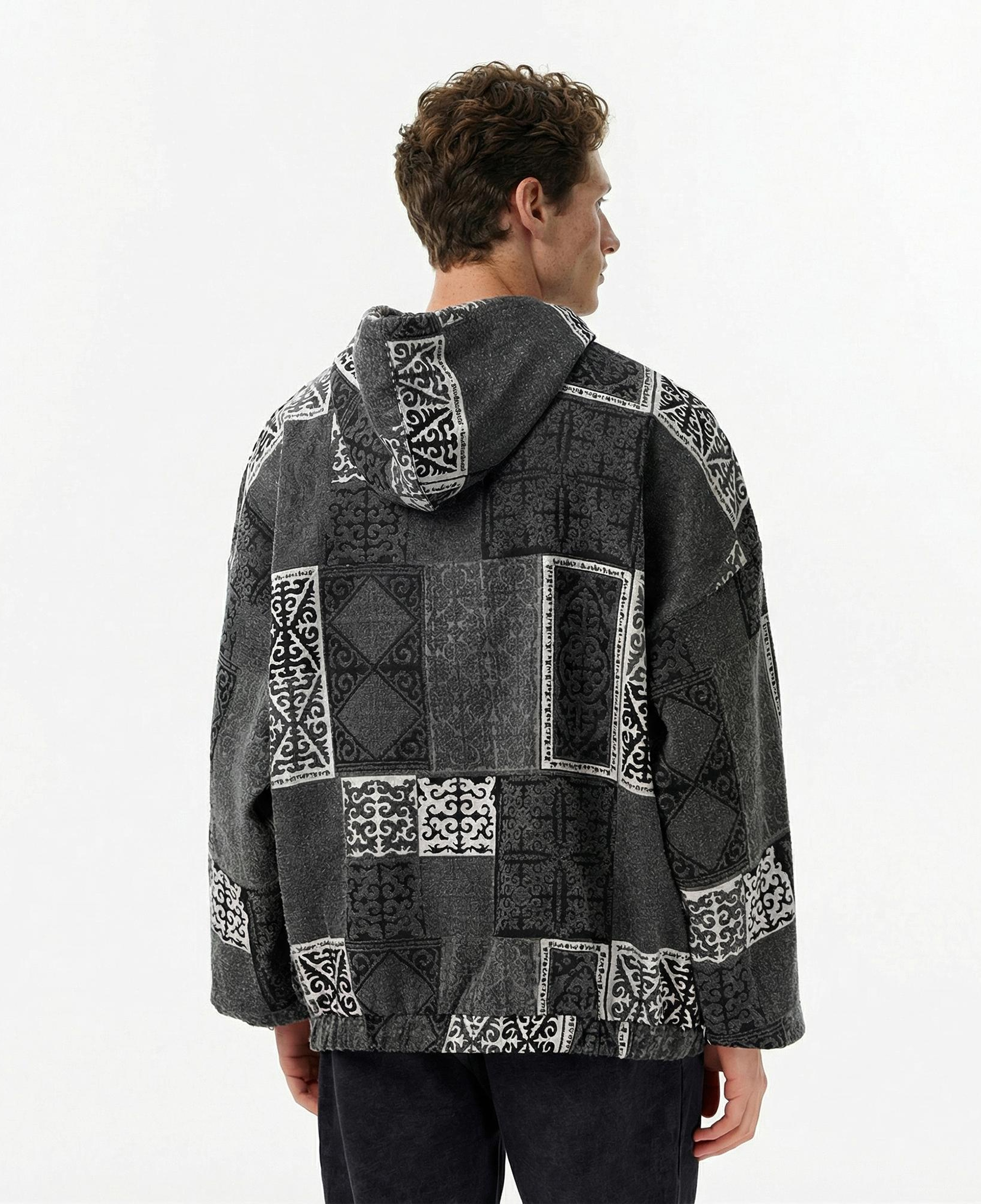 Les Benjamins 029 Erkek Gri Hoodie