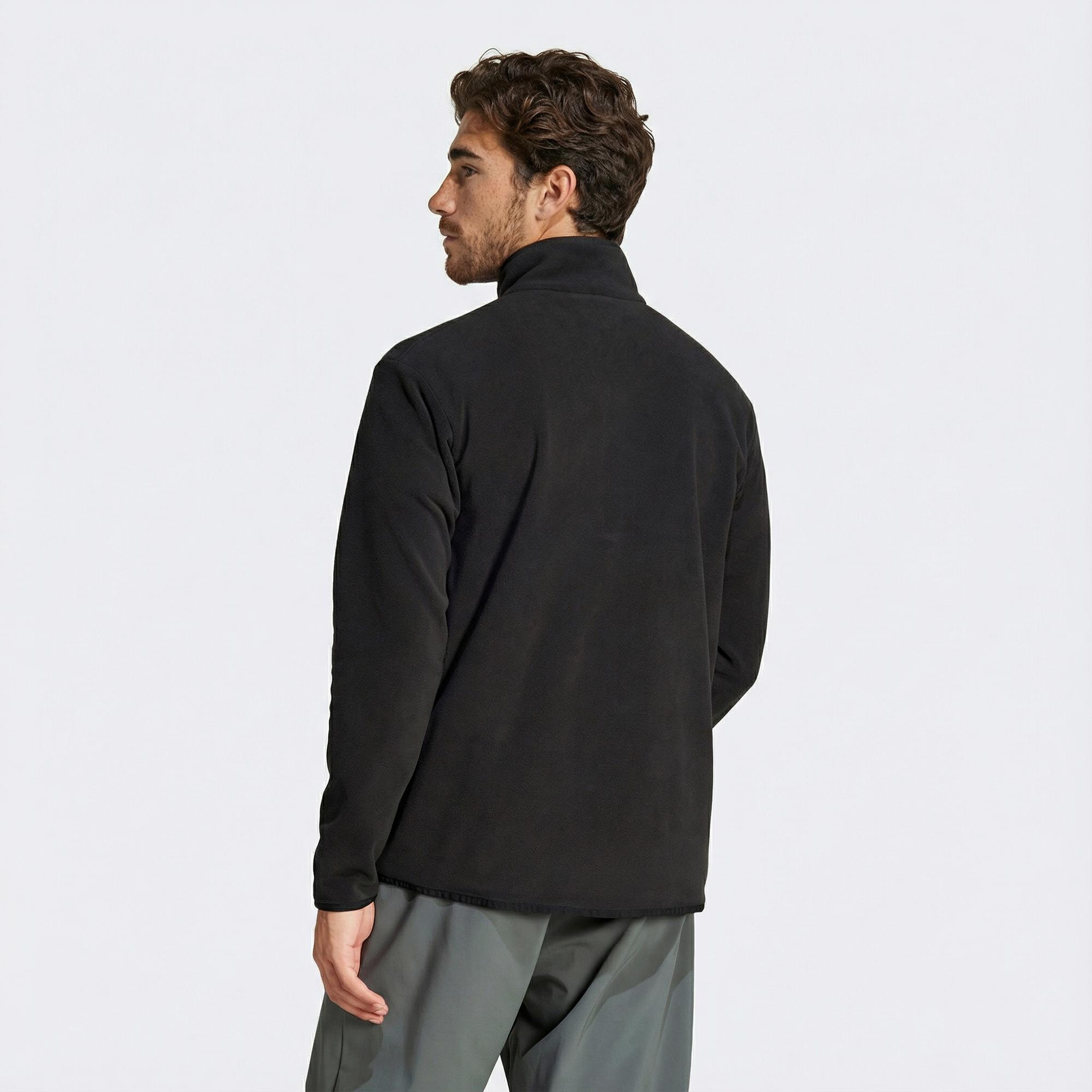 adidas Mountain Essentials Full-Zip Fleece Erkek Siyah Sweatshirt