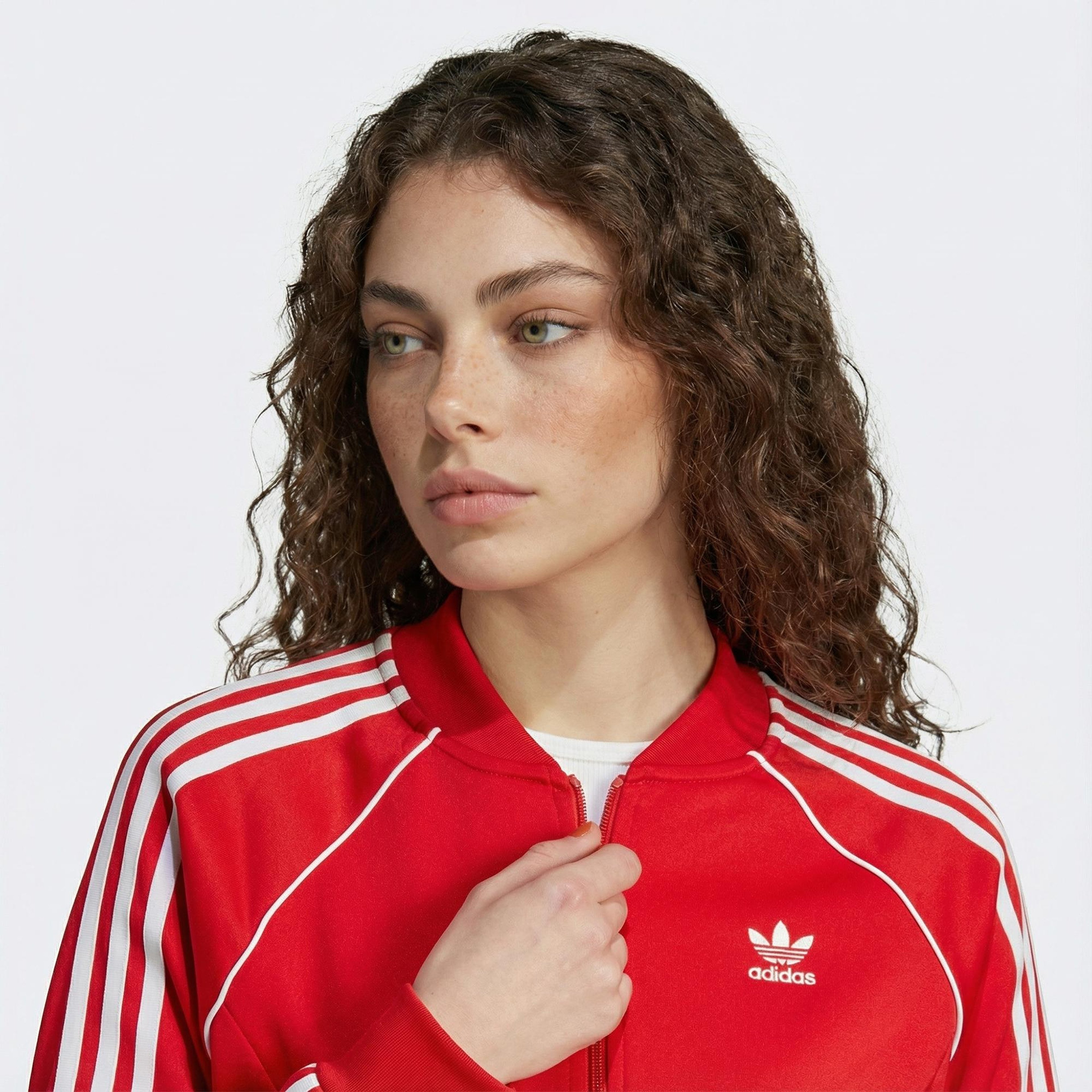 adidas Adicolor Classics Kadın Kırmızı Eşofman Üstü