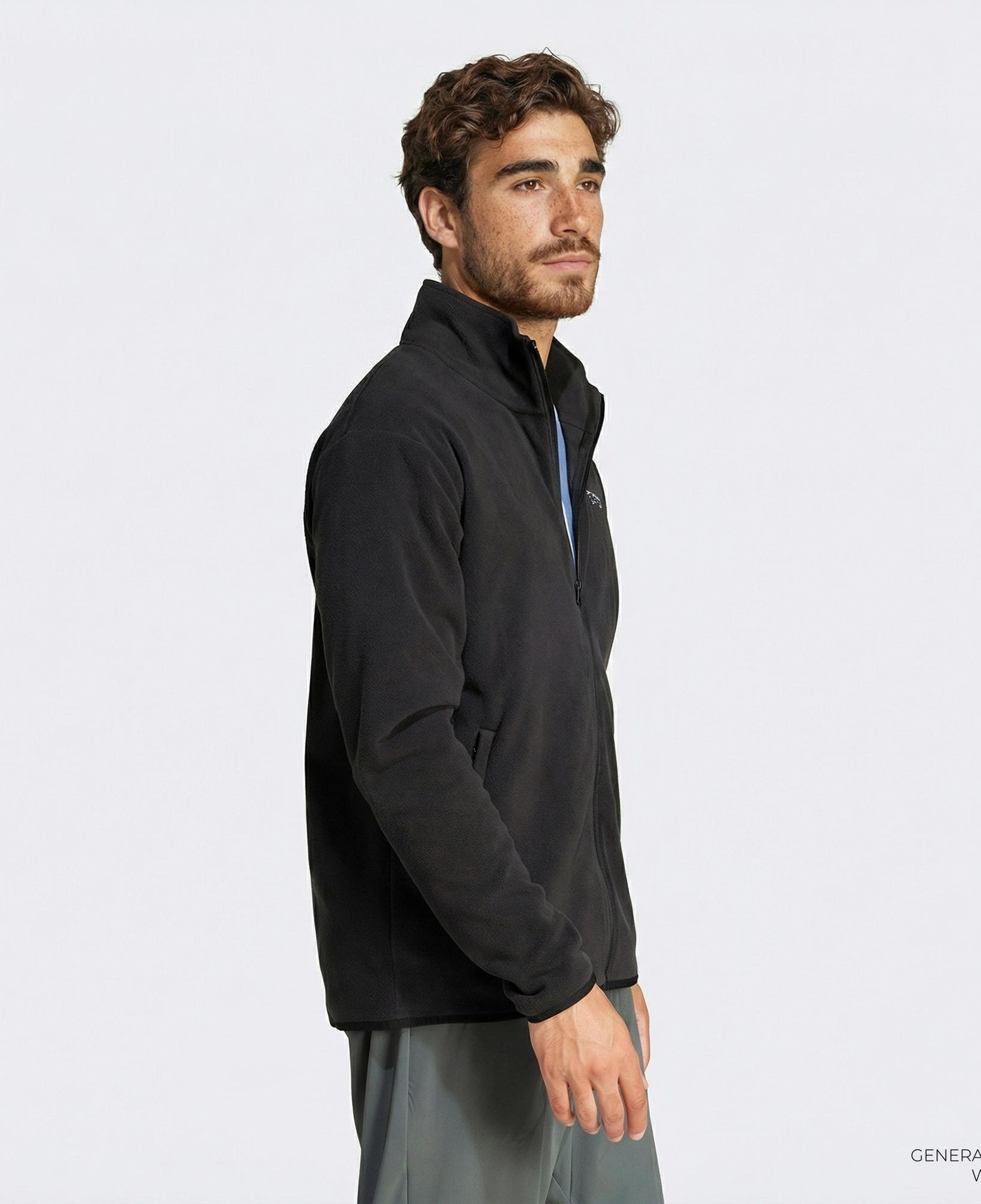 adidas Mountain Essentials Full-Zip Fleece Erkek Siyah Sweatshirt